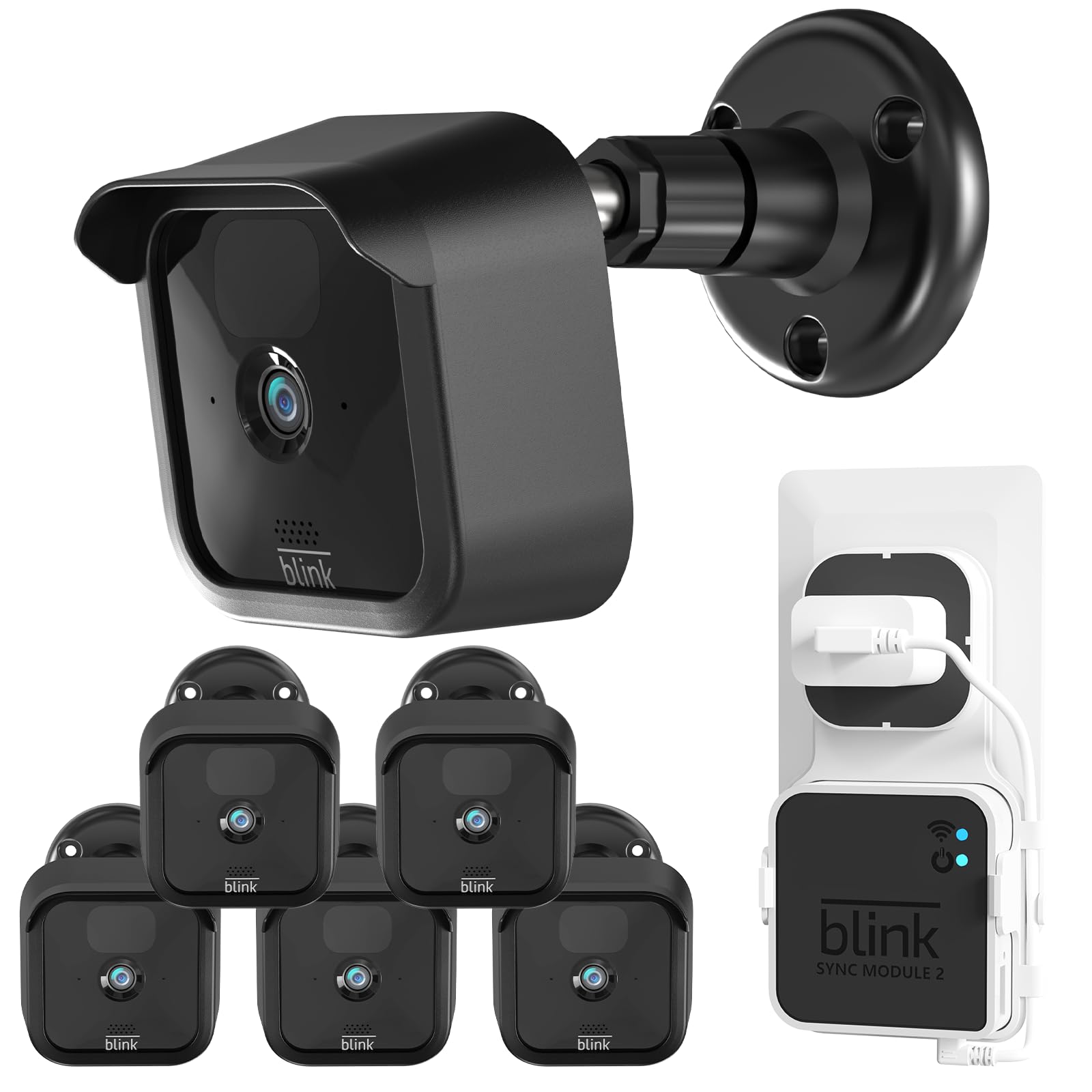 Blink Outdoor Camera Mounts 5 Pcs (3Rd Gen),Weatherproof Protective Housing Cases With Blink Sync 2 Module Outlet Mount For Blin