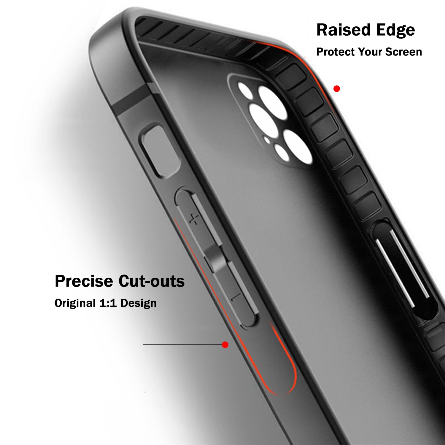 Tenoc Phone Case Compatible With Iphone 13 Pro, Black Case Anti Fingerprint Protective Bumper Matte Cover For 6.1 Inch