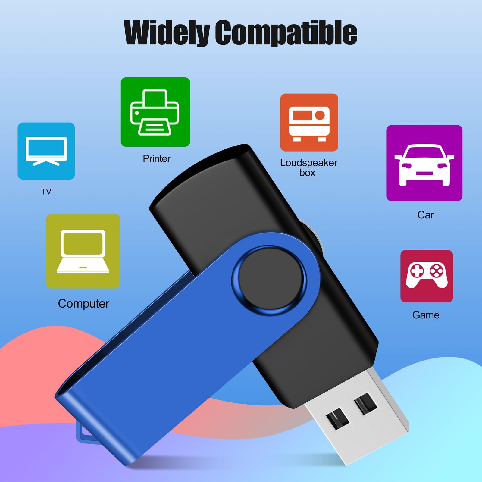 Eastbull 4Gb Usb Flash Drive Bulk Thumb Drives 50 Pack With Lanyards Usb 2.0 Jump Drive 4 Gb Memory Sticks Zip Drive Pen Drive For Storage And Backup Blue 50Pcs 4Gb