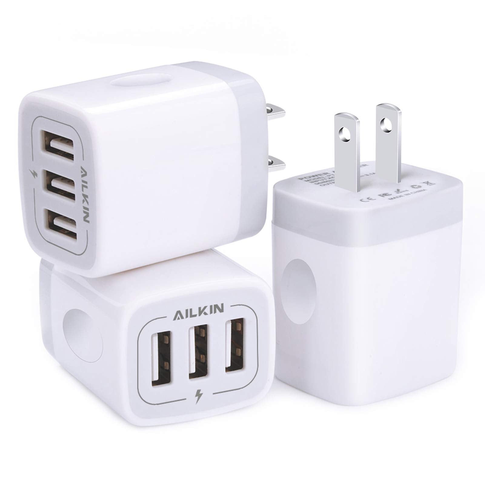Wall Charger, Usb Charger Adapter, 3.1A/3Pack Muti Port Fast Charging Station Power Charge Base Block Plug For Iphone 15 14 13 1