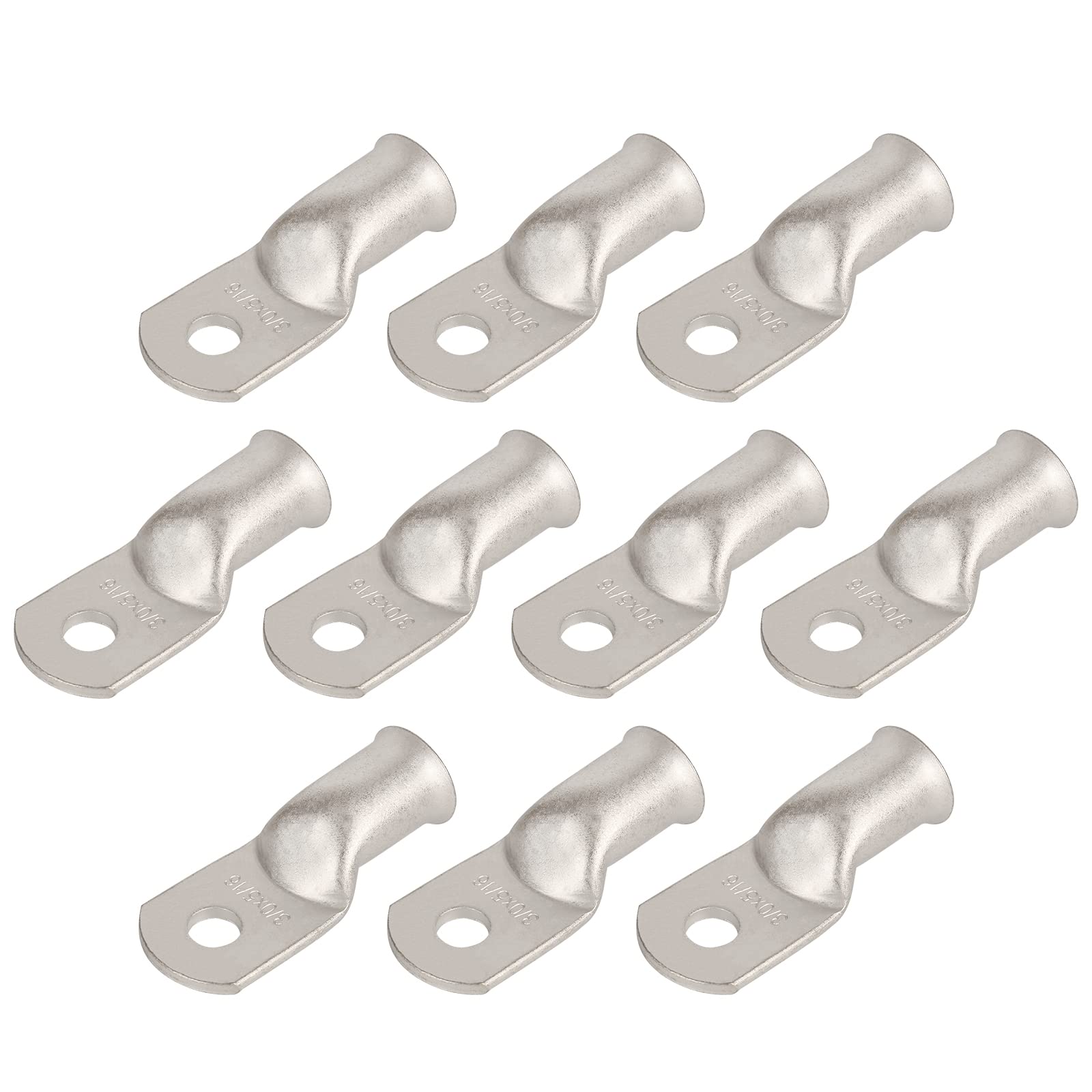 Riocan 10Pcs 3/0 Awg 5/16   (M8) Tinned Ring Terminals 000 Gauge Copper Wire Lugs Battery Cable Ends Heavy Duty Battery Cable Te