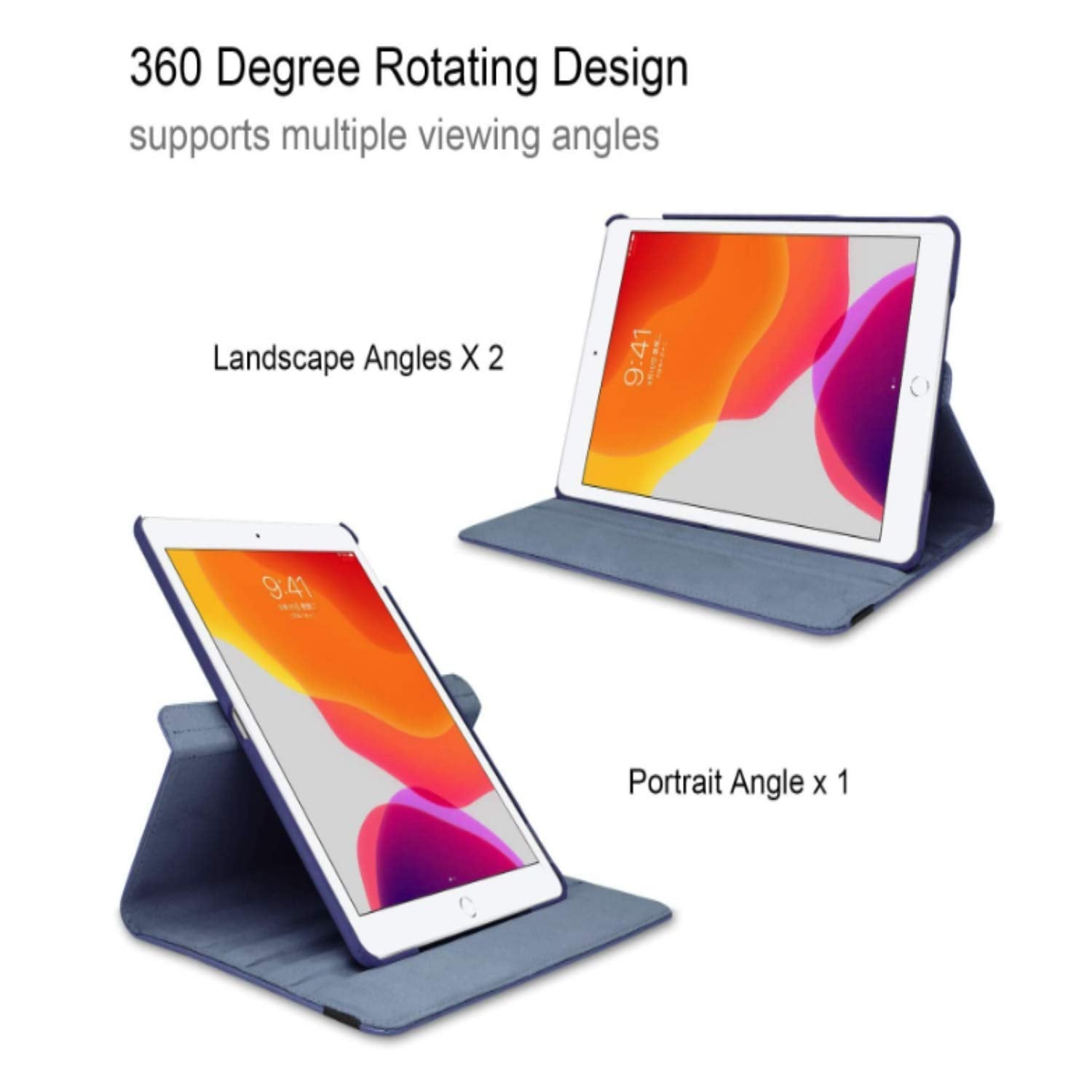 Case For Ipad 9Th 7Th / 8Th Generation 10.2 Inch Model Mk2K3Ll/A Mk2L3Ll/A Mk2N3Ll/A, Mk2P3Ll/A  360 Degree Rotating Protective