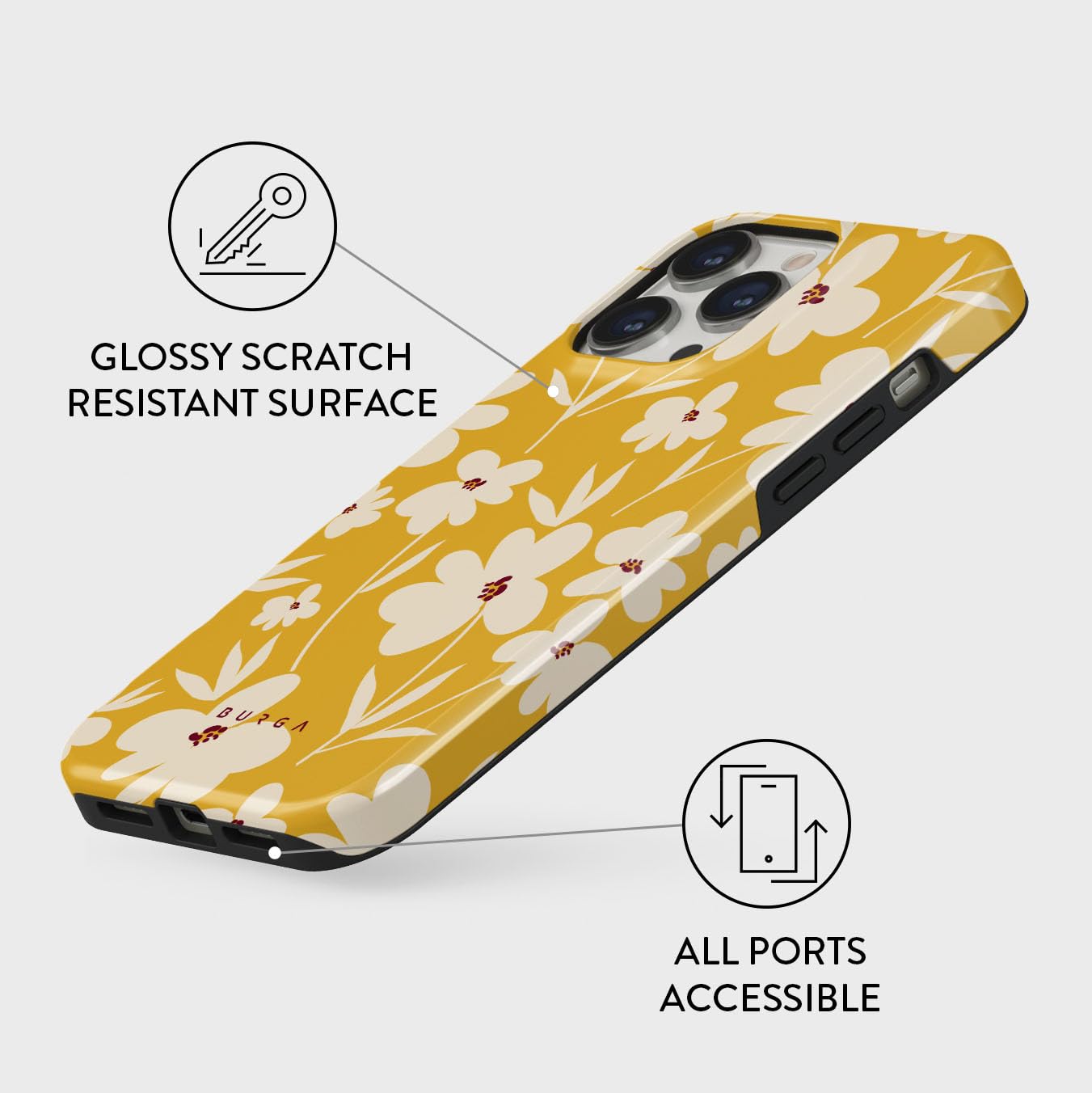 Burga Case For Iphone 14 Pro   Max Protective, Cute, Aesthetic, Trendy, Pattern Phone Cover, Fall Collection   Fits Apple Iphone