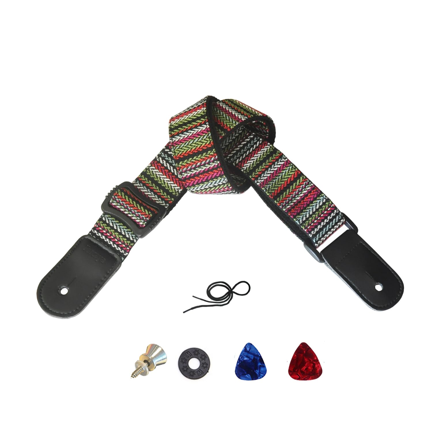 Farcaya Ukulele Strap For Soprano Concert Tenor Baritone Uke Mandolin Banjo Cotton Soft Country Style With Picks Locks Buttons E
