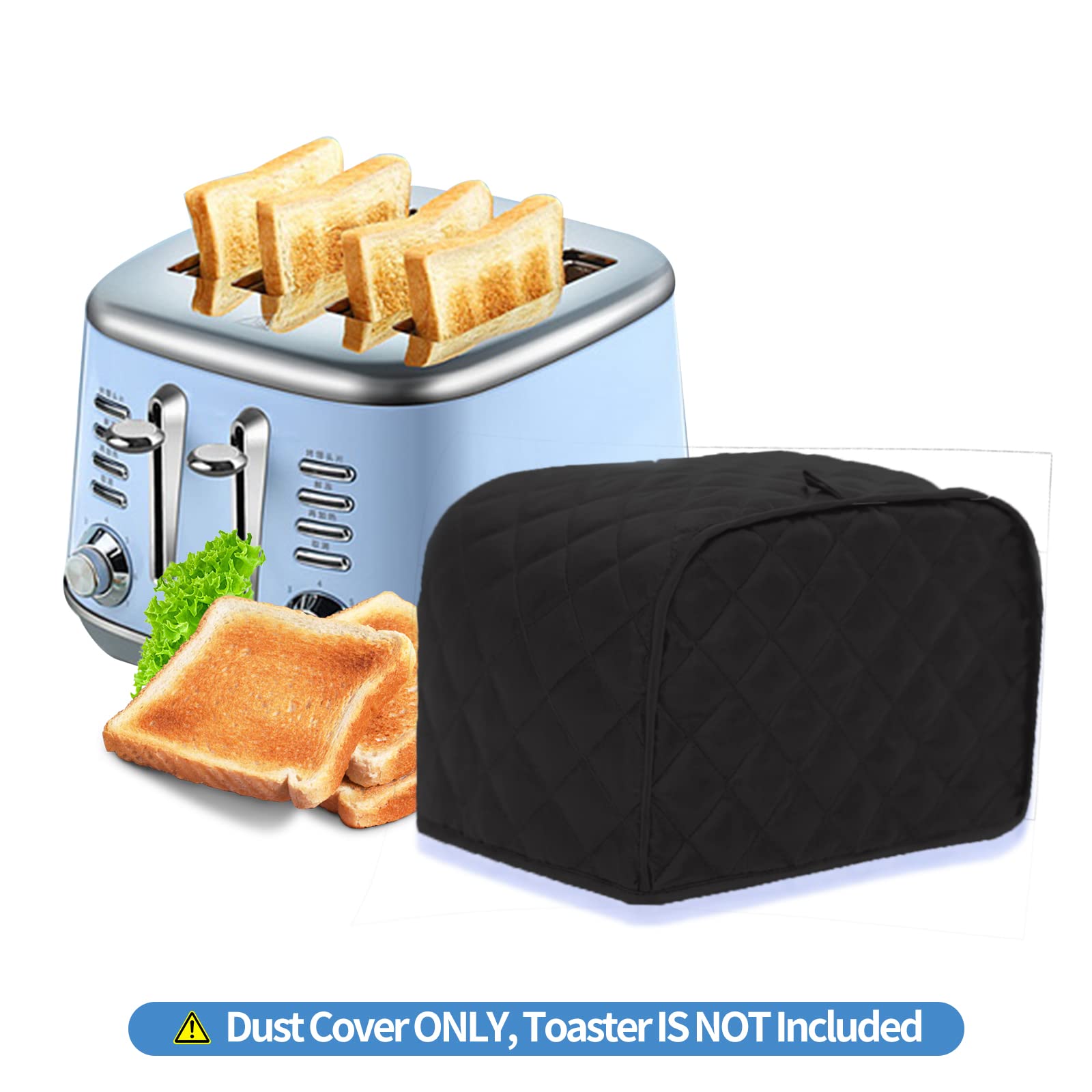Kinmad Polyester Fabric Quilted Four Slice Bread Toaster Cover Bakeware Protector, Dust And Fingerprint Protection  Best Gift Fo