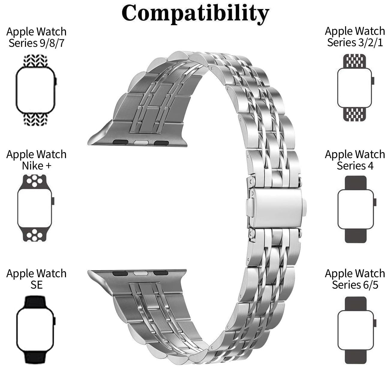 Aizilasa Metal Band Compatible With Apple Watch Band Series 49Mm 45Mm 42Mm 44Mm For Women Men, Apple Bands Ultra Series 8 7 6 5