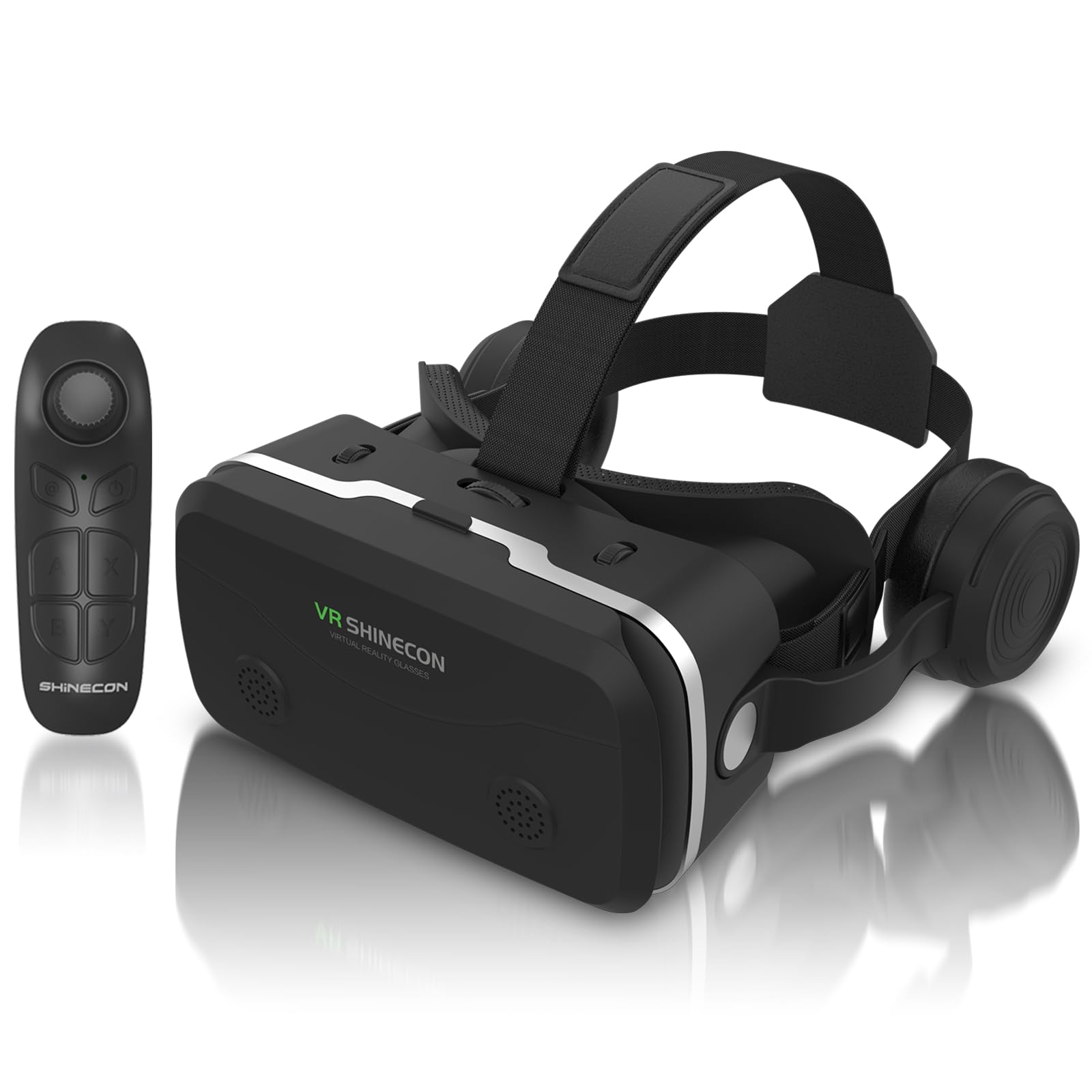 SENYHPHC Virtual Reality Headset for iPhone & Android Phones, VR Headset with Remote Controller, HD 3D VR Glasses for TV, Movies