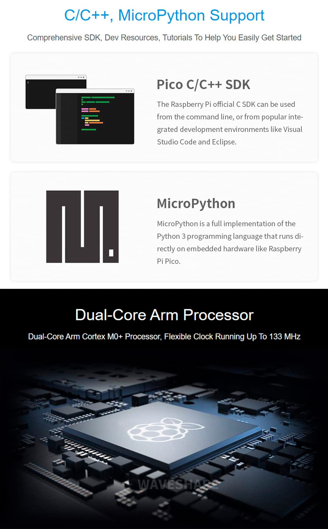 Waveshare Based On Raspberry Pi Rp2040,Rp2040 Mcu Board With 1.28Inch Round Lcd 240X240 Pixels 65K Colorful Ips Lcd Display,Acce