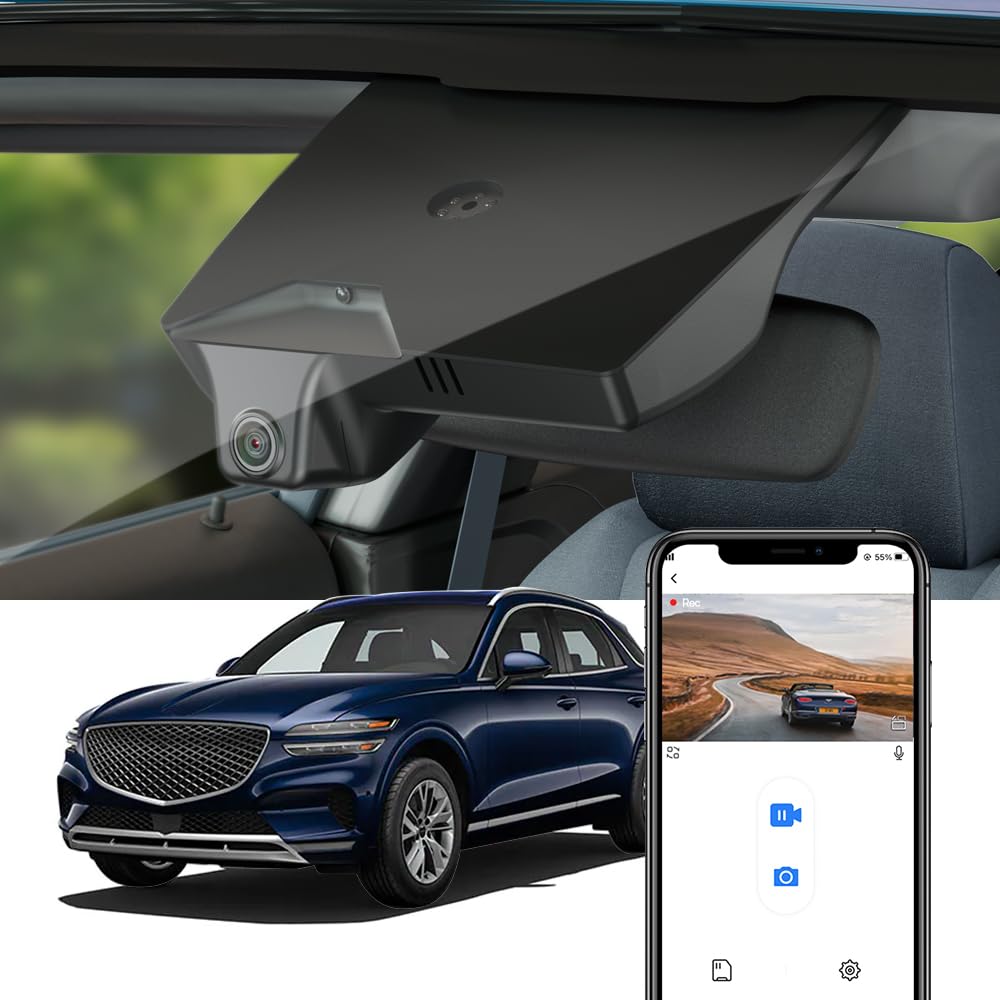 Fitcamx 4K Dash Cam Suitable For Genesis Gv70 2022 2025 2.5T Standard 3.5T Sport Jk1 (Has Auto Dimming), Oem Style, Uhd 2160P Vi