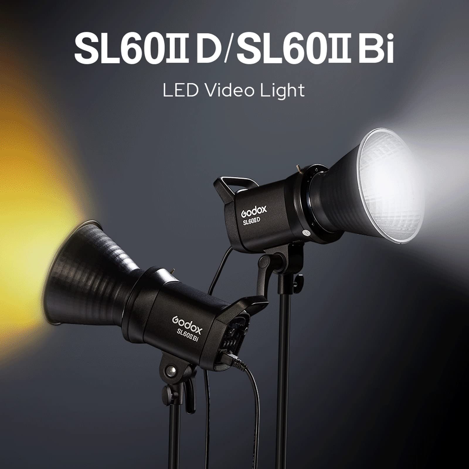 Godox Sl60Iid Sl60Ii D Led Video Lights,Cri96+,Tlci97+ White Bowens Mount With Grid Soft Box,Carrying Bag, Light Stand (Sl60Iid