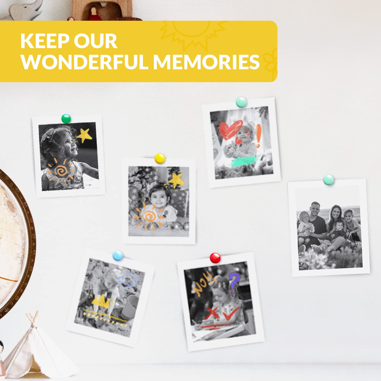 Mafiti 5 Rolls Kids Instant Camera Refill Print Paper For K27/D101/Q5 Kids Camera Instant Print Photo Print Thermal Paper Compat