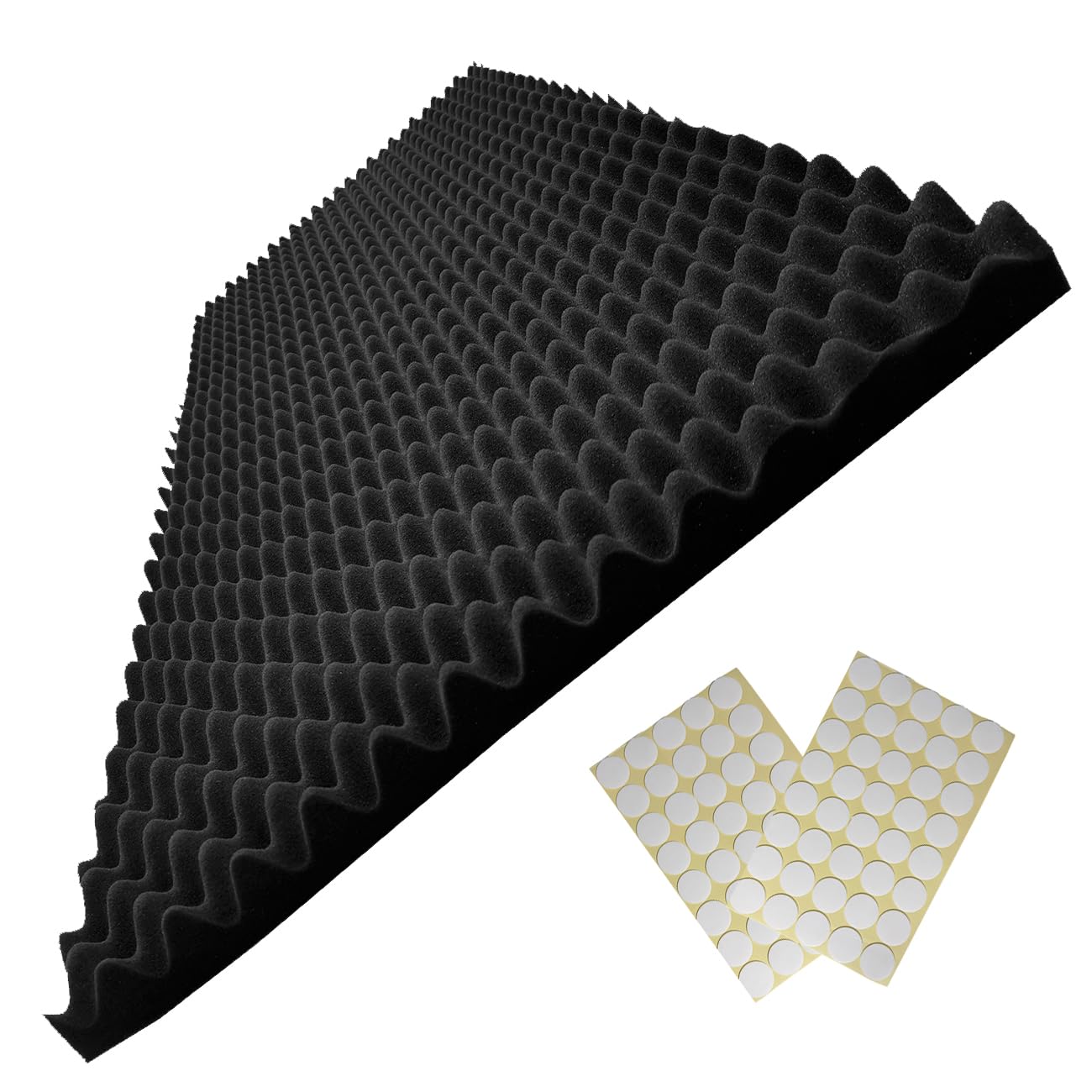 Yaolabjer 48''X 24''X 2'' Egg Crate Foam Panel, Black Sound Proof Foam Panels, Acoustic Foam, Noise Cancelling Foam Studio Foam