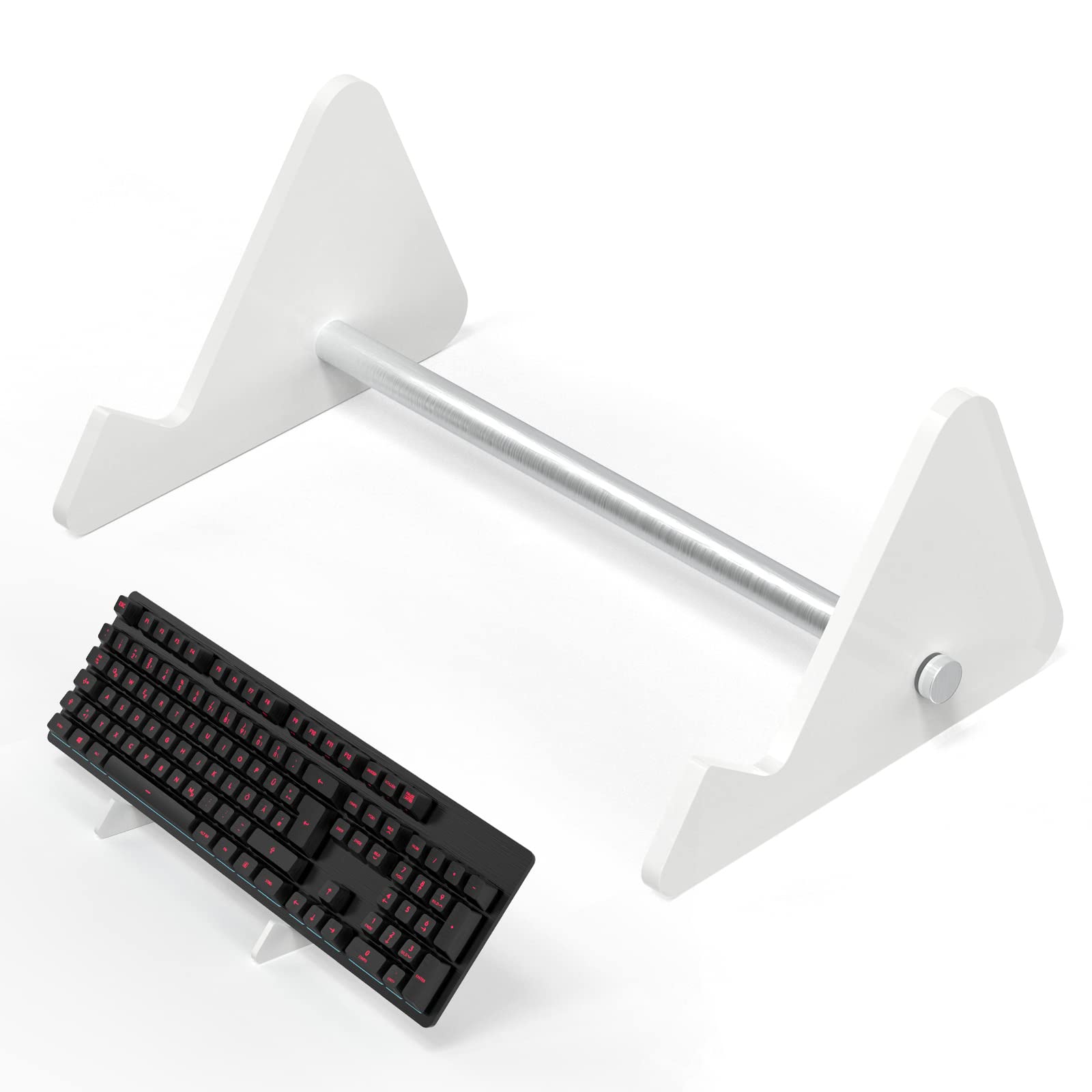 YIMAGUJRX RUNJRX Mechanical Keyboard Acrylic Display Stand, 1-Tier, White Acrylic