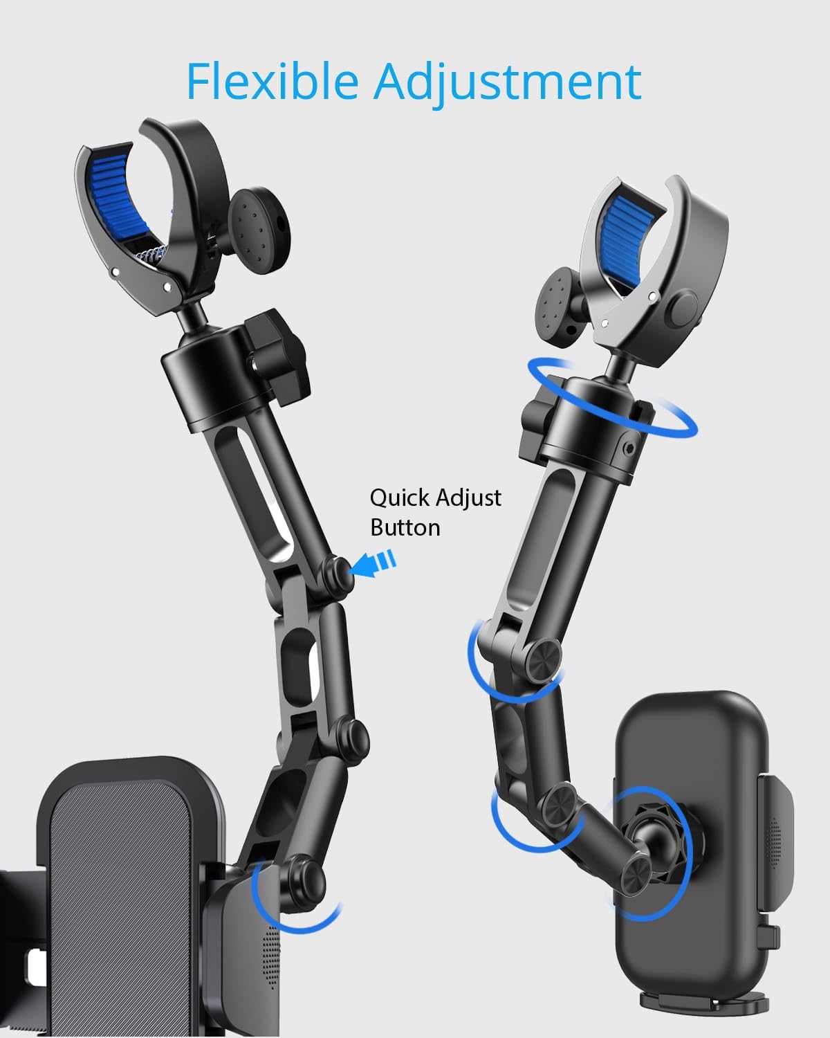 Upgraded Phone Holder For Your Car, Rear View Mirror Phone Holder - Aluminum Alloy Mount Multi-Angle Adjustment Rotatable And Re