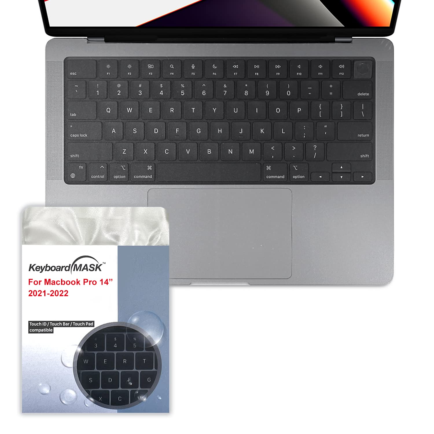 Keyboardmask For Macbook Pro 14'' Matte Finish Full Cover For Keyboard + Touchbar/Pad/Id Work While Covered Ultra Thin Keyboard