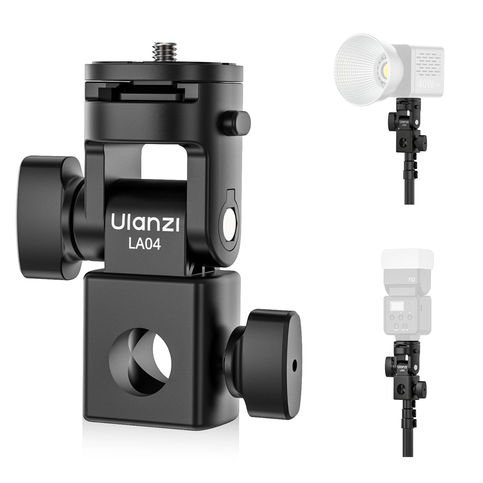 ULANZI LA04 Light Stand Mount Adapter w 1/4 Screw for Light Tripod