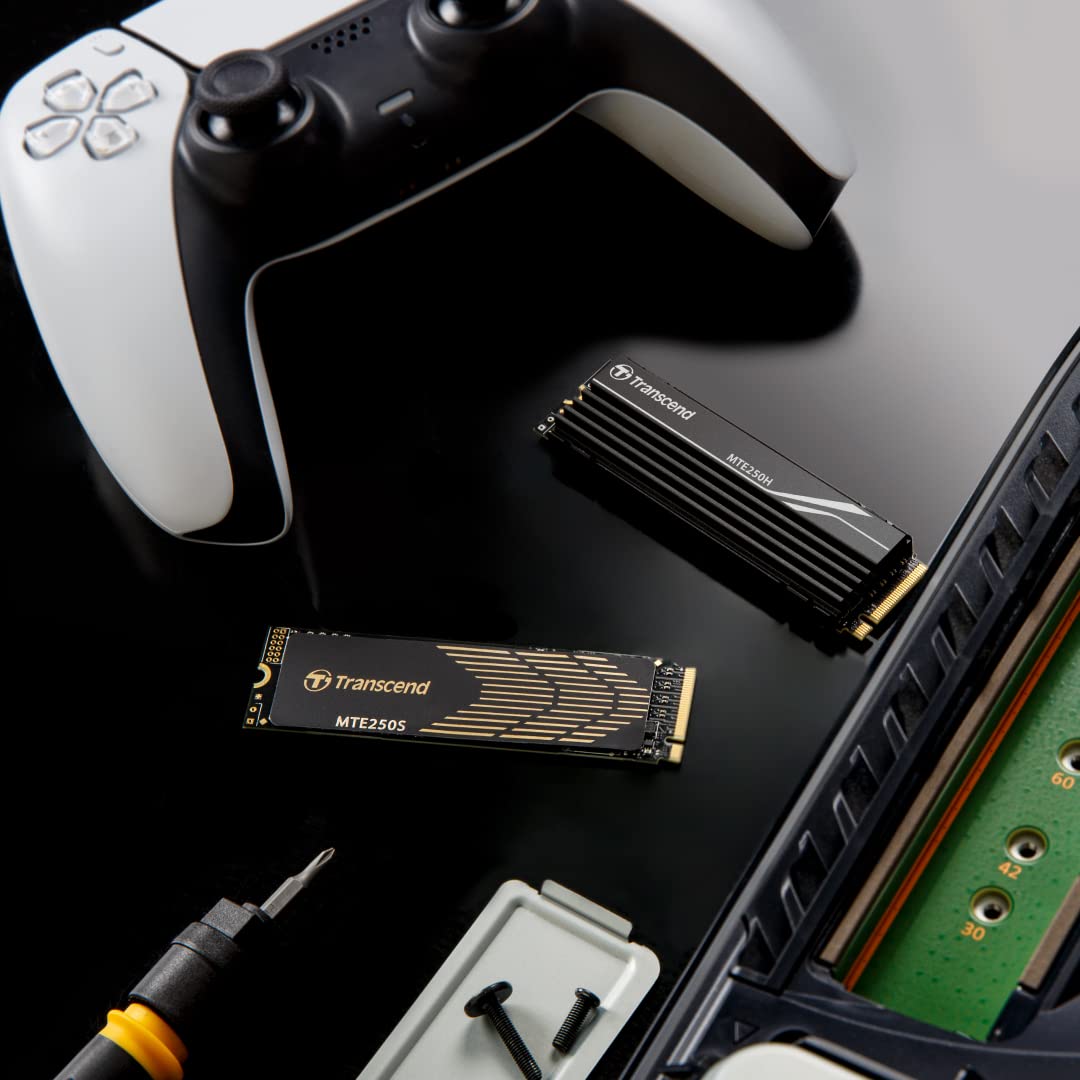 Transcend 2TB MTE250S NVMe Internal Gaming SSD Solid State Drive   Gen4x4 PCIe, M.2 2280 with Graphene Heatsink, Compatible with PS5, Up to 7,100MB/s   TS2TMTE250S