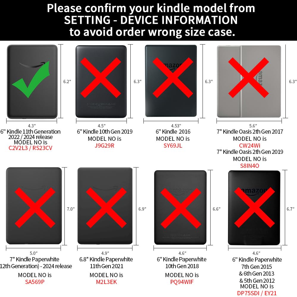 Case For New Kindle (2024/2022 Release) With Hand Strap   Leather Cover Auto Sleep/Wake For 6'' Kindle (11Th Generation), Dogs F