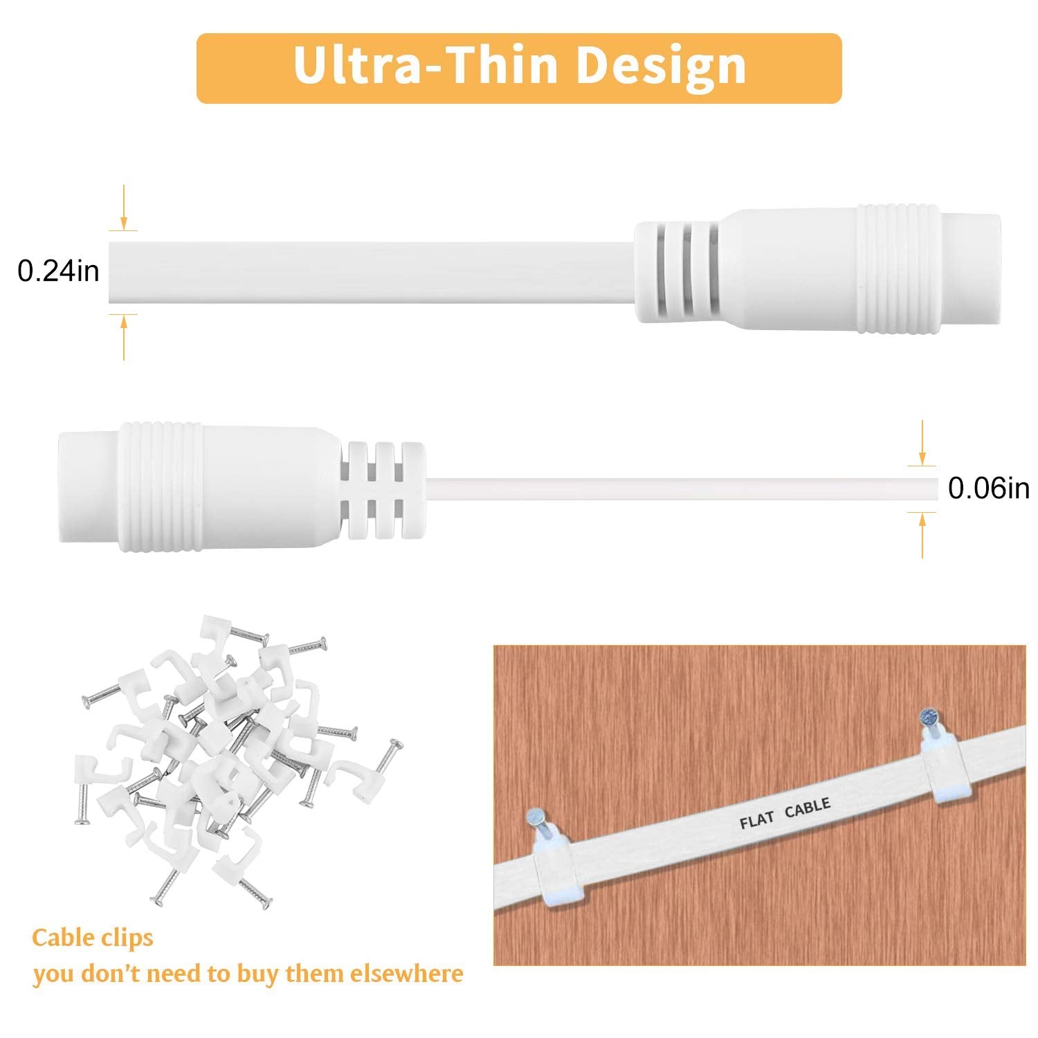 2 Pack Dc Power Extension Cable 20Ft 2.1Mm X 5.5Mm Compatible With 12V Dc Adapter Cord For Cctv Ip Camera, Led, Car, White