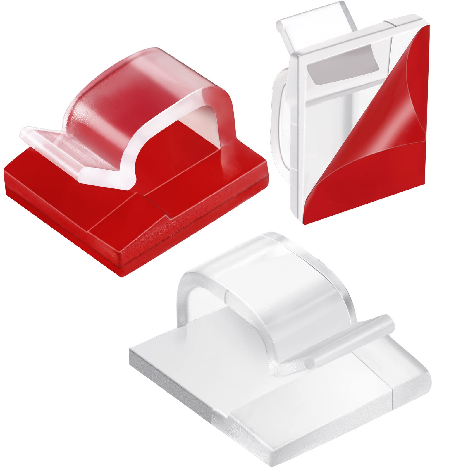 Blulu 100 Pieces Mini Outdoor Cable Clips With Adhesive Tapes Light Clips Decoration Clips Self Adhesive Hooks Wire Holder For C