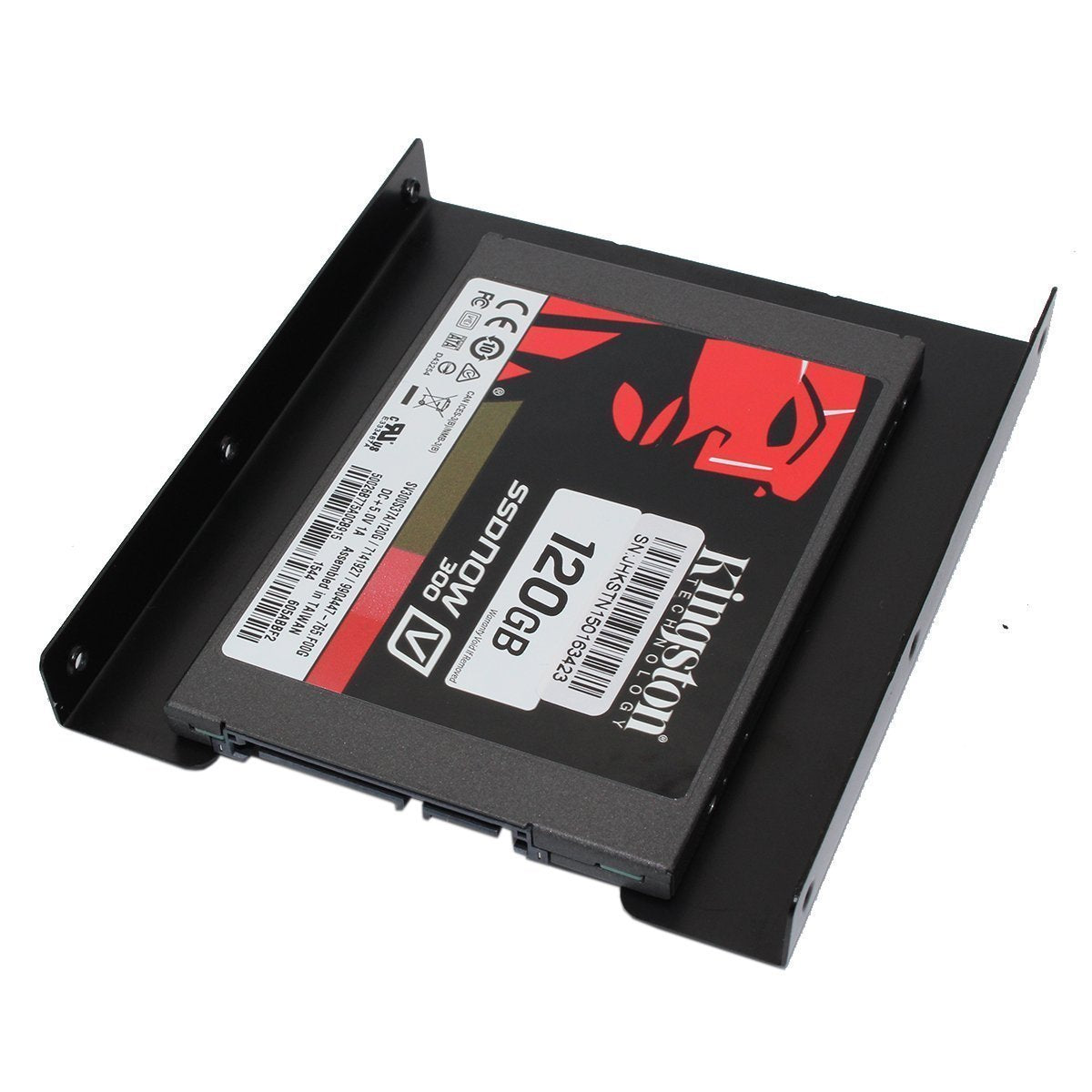 Imbaprice (Pack Of 2) 2.5 To 3.5 Bay Ssd Hdd Notebook Hard Disk Drive Black Mounting Bracket Adapter Tray Kit