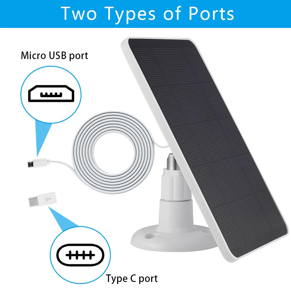 Oyocam Solar Panel Compatible With Wyze Battery Cam Pro Camera, Wireless Security Camera Outdoor 4W Solar Panel With 10Ft Micro