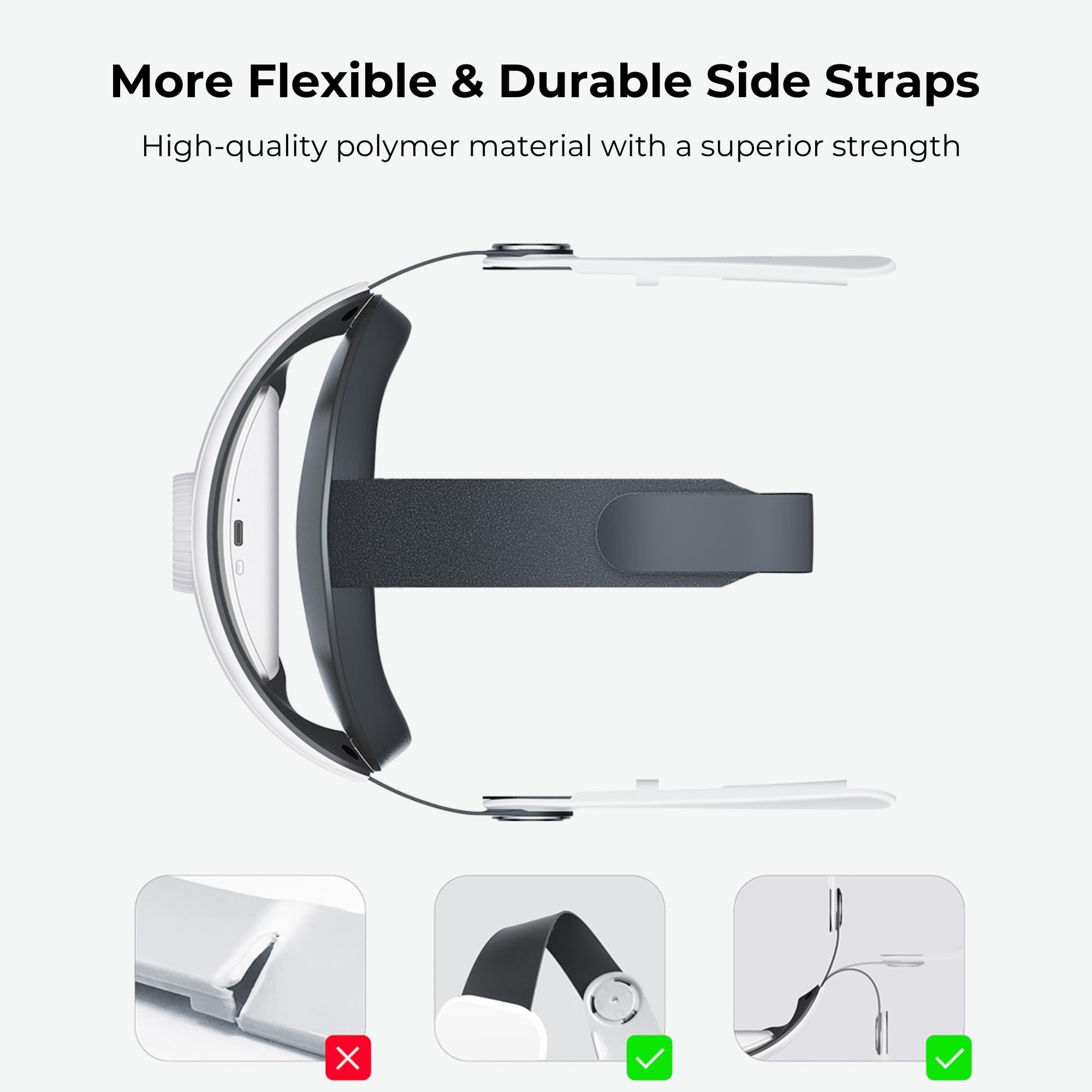 Geekvr Battery Head Strap For Quest 2 With 2 Detachable Battery, Replacement Elite Strap With Battery, Hot Swappable 5000Mah Suc