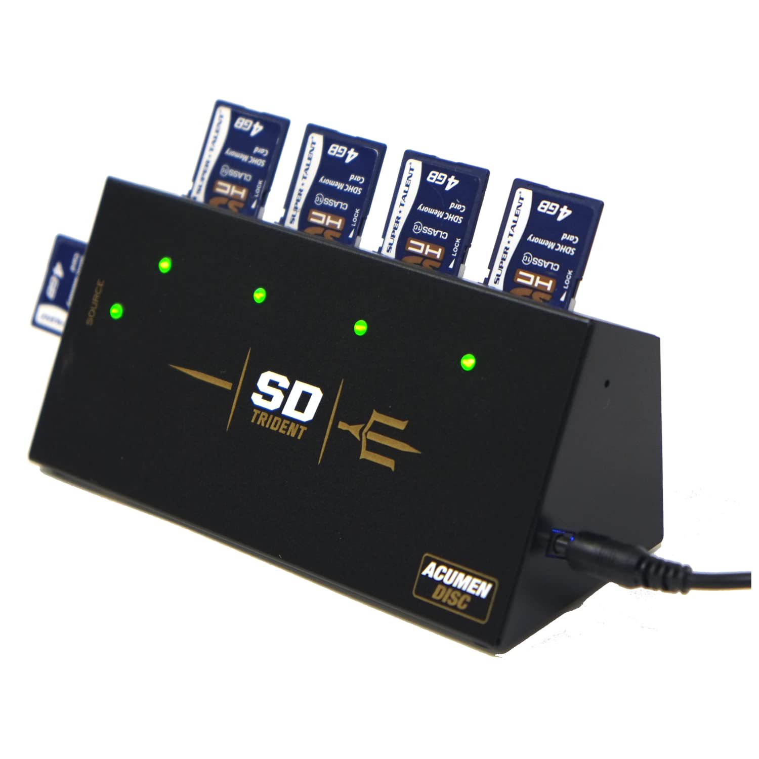 Acumen Disc Sd Trident   1 To 4 Secure Digital/Tf/Microsd Compact Duplicator Autostart Cloner Copier (35Mb Per Second)