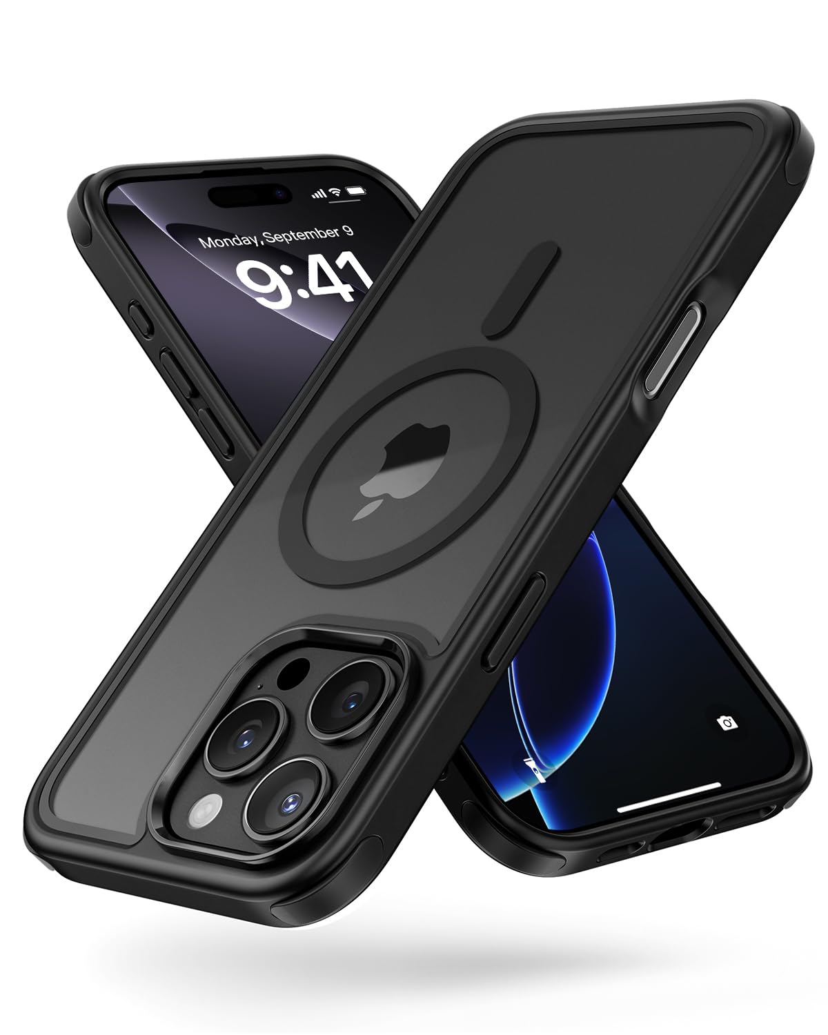 Mobnano for iPhone 16 Pro Case, Compatible with MagSafe, Crystal Clear Case with Magnetic Ring, Multicolor Protective Shockproof