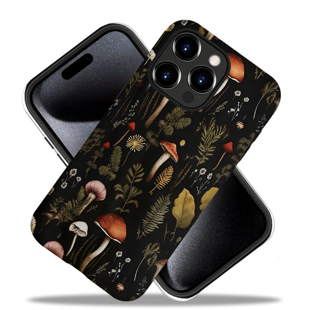 Seized Case Compatible With For Iphone 16 Pro Max,Vintage Mushroom Snail Daisy Leaf Phone Case For Girl Women Boy Men,Durable Pr