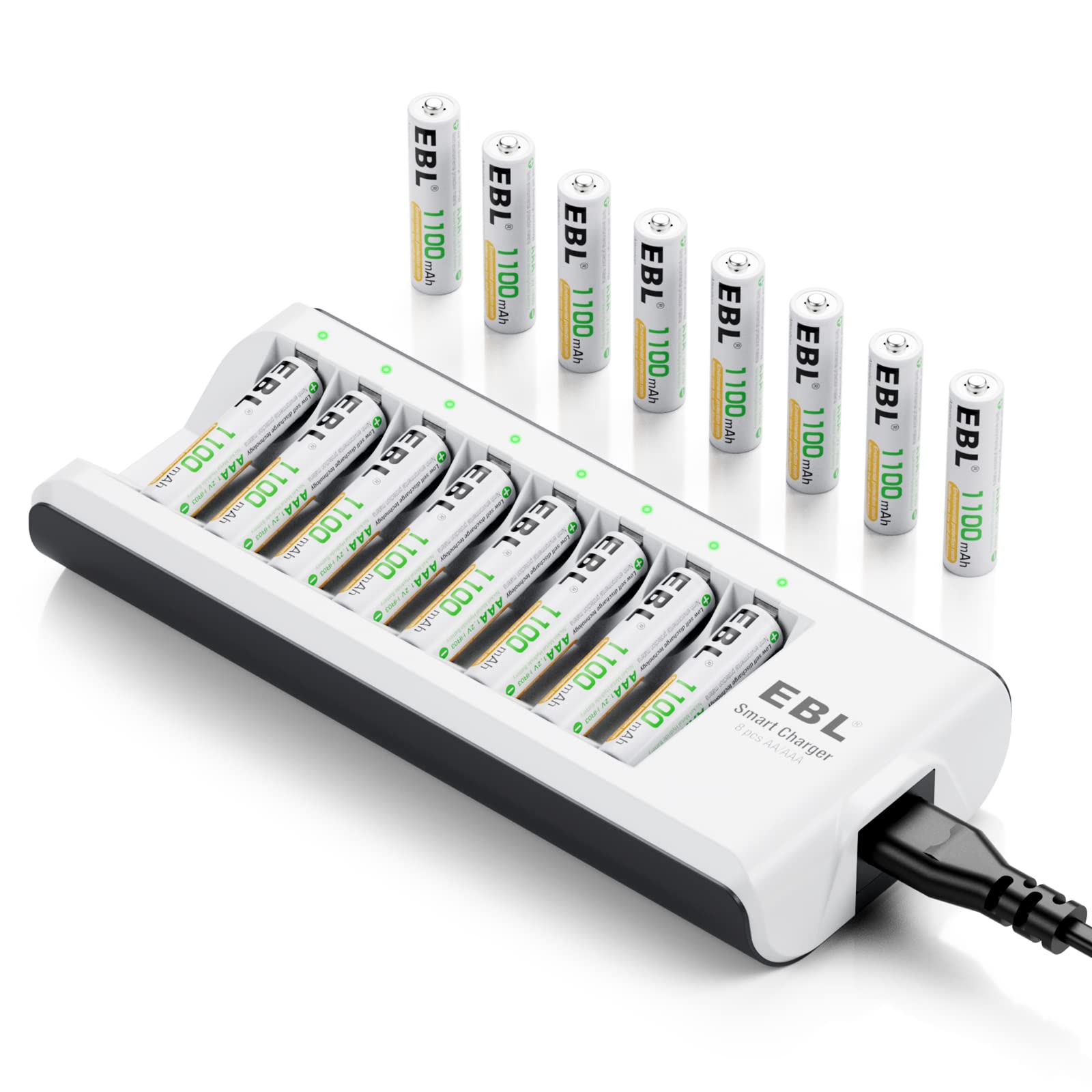Ebl Rechargeable Aaa Batteries (Procyco 1100Mah) 16 Pack 1.2V Nimh Triple Aaa Battery With Aa Aaa Battery Charger
