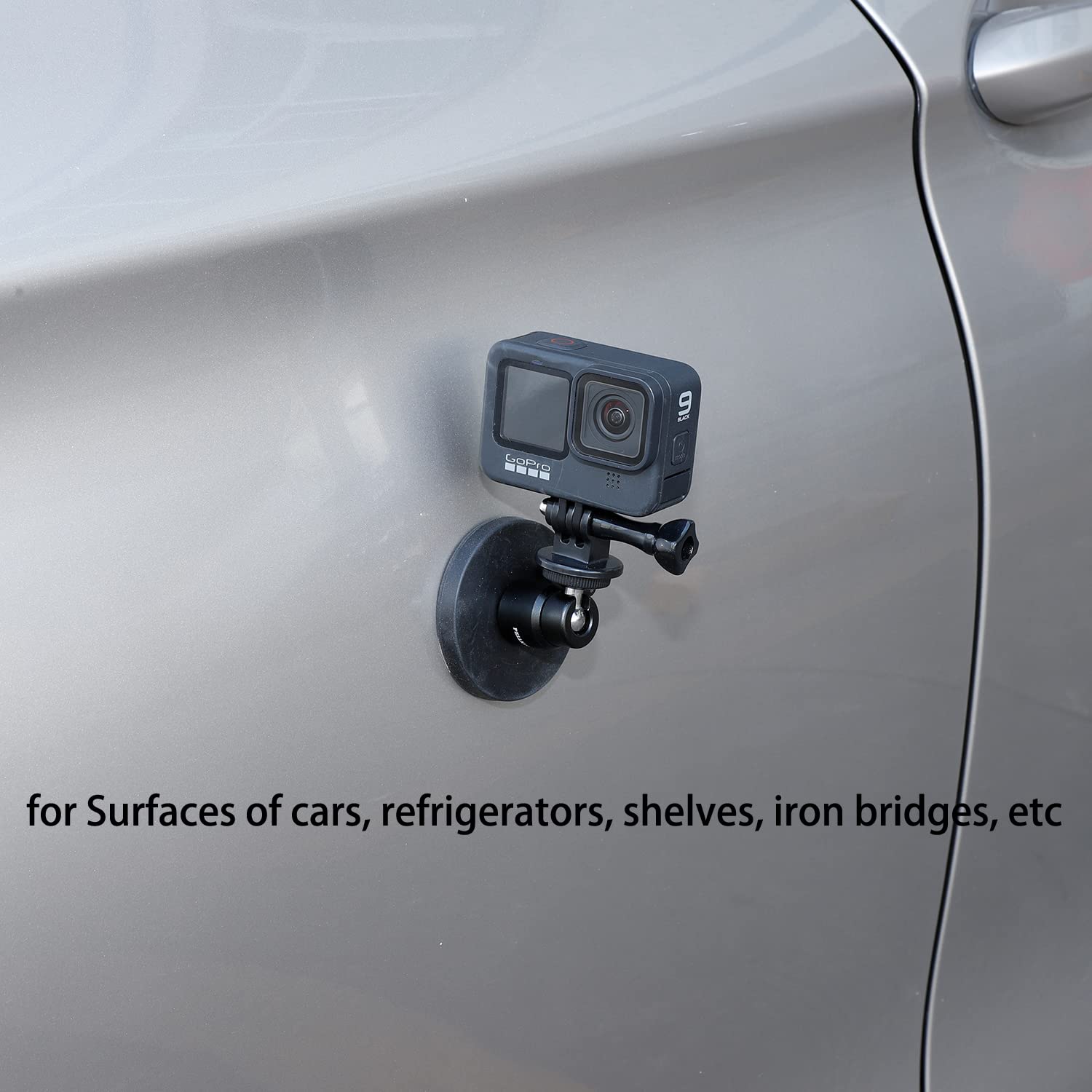 Pellking Magnet Camera Mount For Gopro Insta360 Akaso Dji Action,With Rotation Ball Head Super Strong Rubber Coating Neodymium Magnet For Car, Attaches To Steel Or Other Magnetic Surfaces