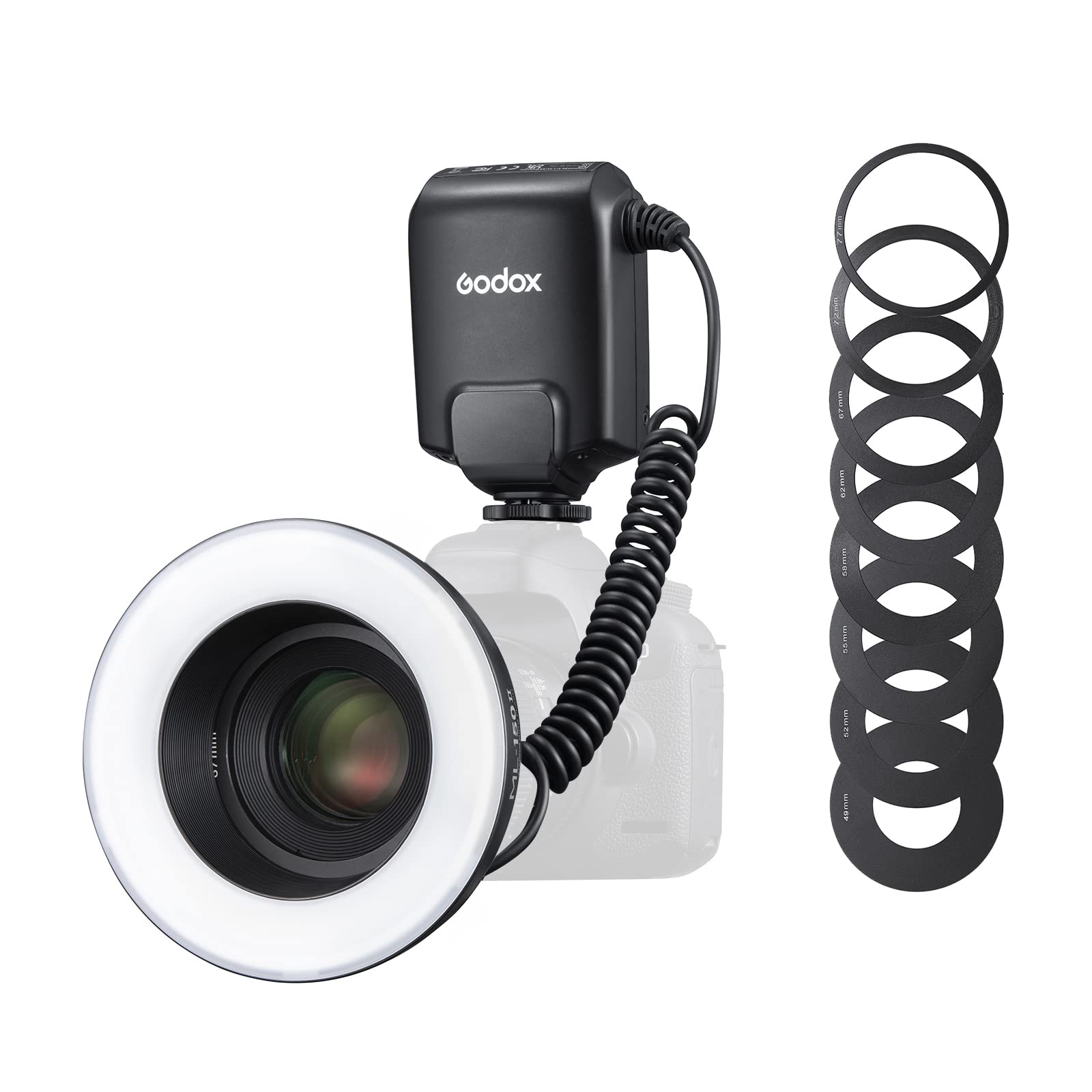 Godox Ml150Ii Macro Ring Flash On Camera Ring Flash Light Gn12 Cct 5800K200K For Fuji, For Canon, For Nikon, For Sony, For Olymp