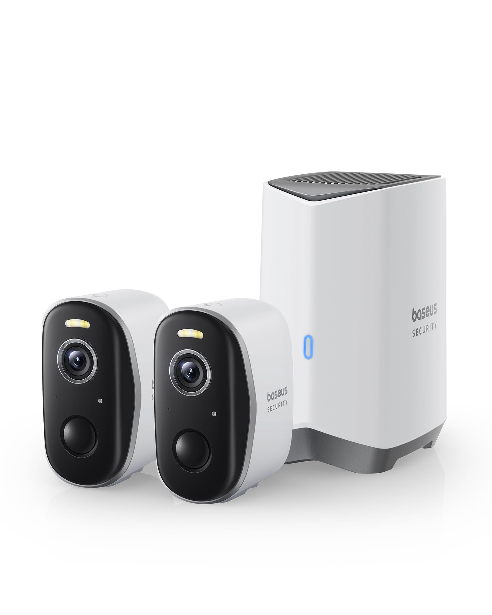 Baseus Wireless Cameras For Home Security, N1 2 Cam Kit With True 2K Clarity, No Monthly Fee, 16Tb Expandable Local Storage, 210 Day Battery Life, Spotlight & Alarm, Works With Alexa And Google Home