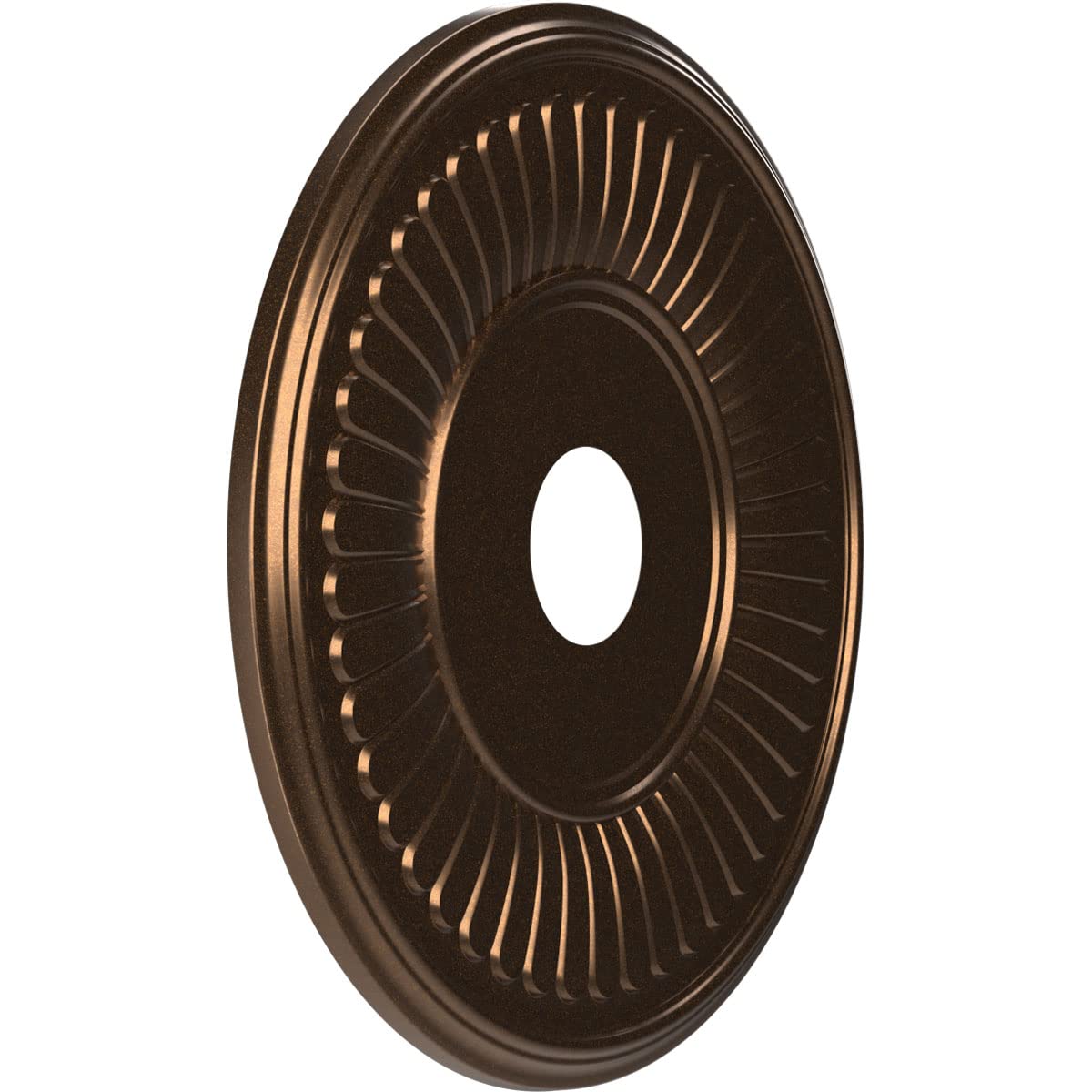 Ekena Millwork Cmp19Becab Berkshire Thermoformed Pvc Ceiling Medallion (Fits Canopies Up To 8 3/8), 19Od X 3 1/2Id X 1P, Metalli