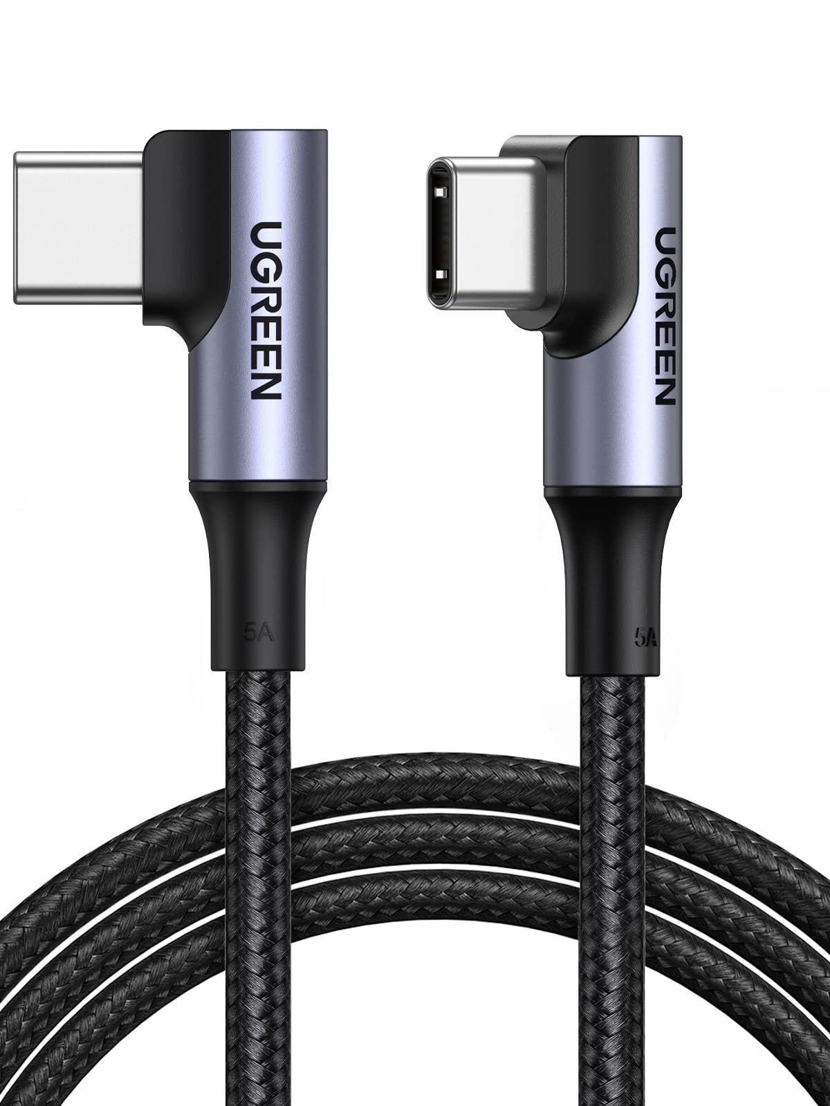 UGREEN 100W USB C to USB C Cable, 90 Degree Type C Cable for iPhone 17/17 Plus/17 Pro/17 Pro Max/16, MacBook Pro 2022, iPad Pro 