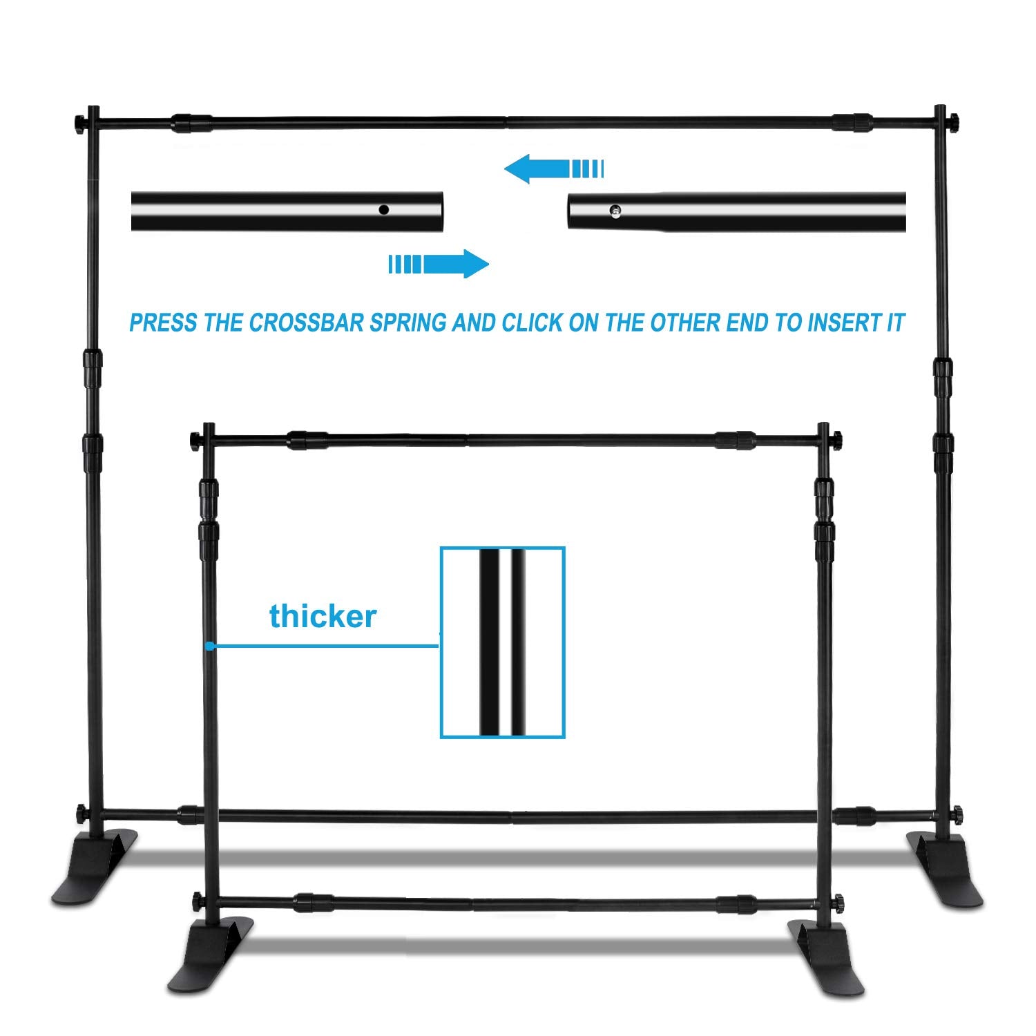 Aktop 10 X 8 Ft Heavy Duty Backdrop Banner Stand Kit, Adjustable Photography Step And Repeat Stand For Parties, Portable Trade S