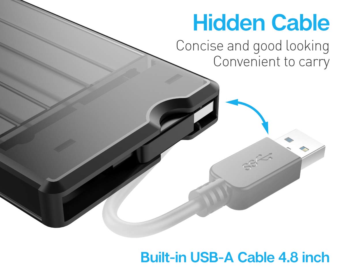 Ineo 2.5 Inch Usb 3.0 Tool Less External Hard Drive Enclosure For 9.5Mm & 7Mm Sata Hdd Ssd With Uasp Supported   [T2573]