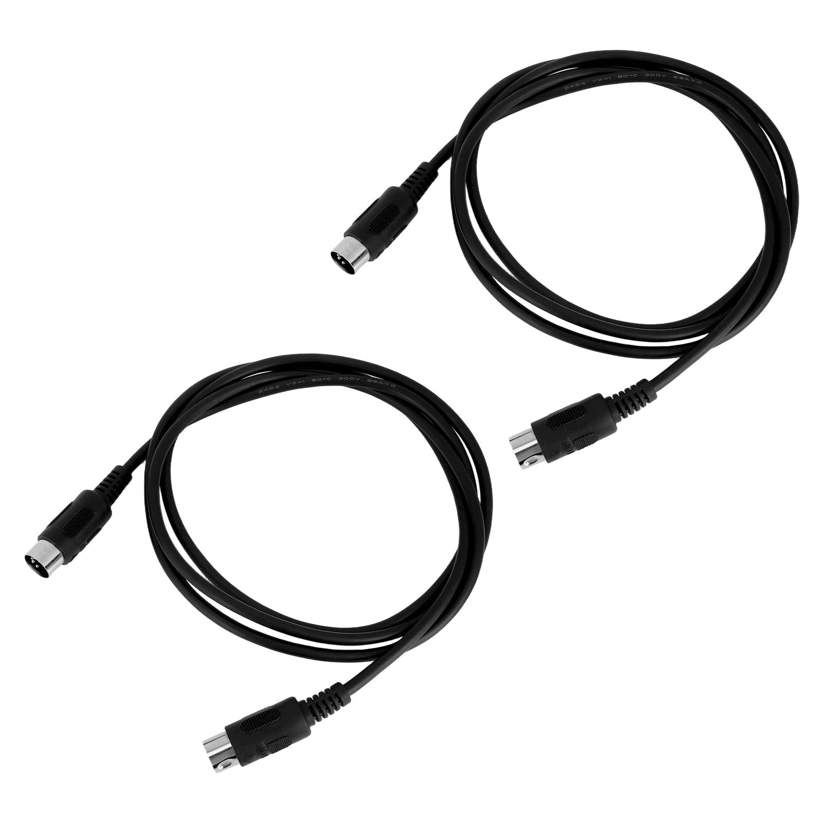 BTFO 2 Pack Male to Male 5-Pin Cable Compatible with MIDI, 1.5m/59in 5 Pin Cable for Keyboard Controllers Analog Synthesizers Se