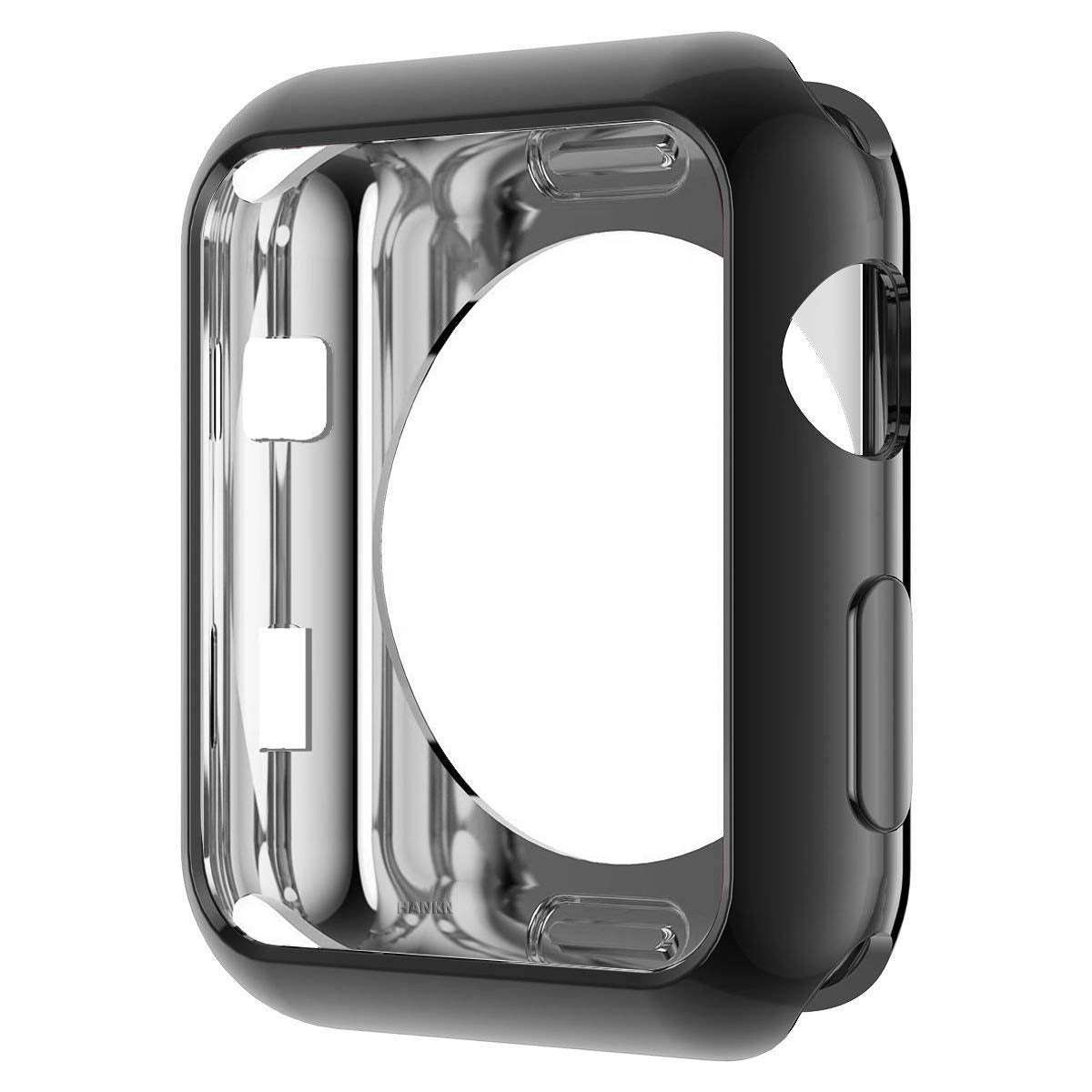 Hankn For Apple Watch Series 3 2 1 Case, Soft Tpu Plated Shiny Cover Iwatch Bumper [No Front Screen Protector] (42Mm, Black)