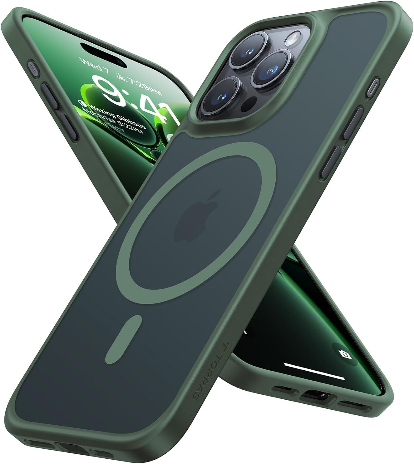 Torras Magnetic Guardian Designed For Iphone 15 Pro Max Case [Compatible With Magsafe][Military Grade Drop Tested] Slim Transluc