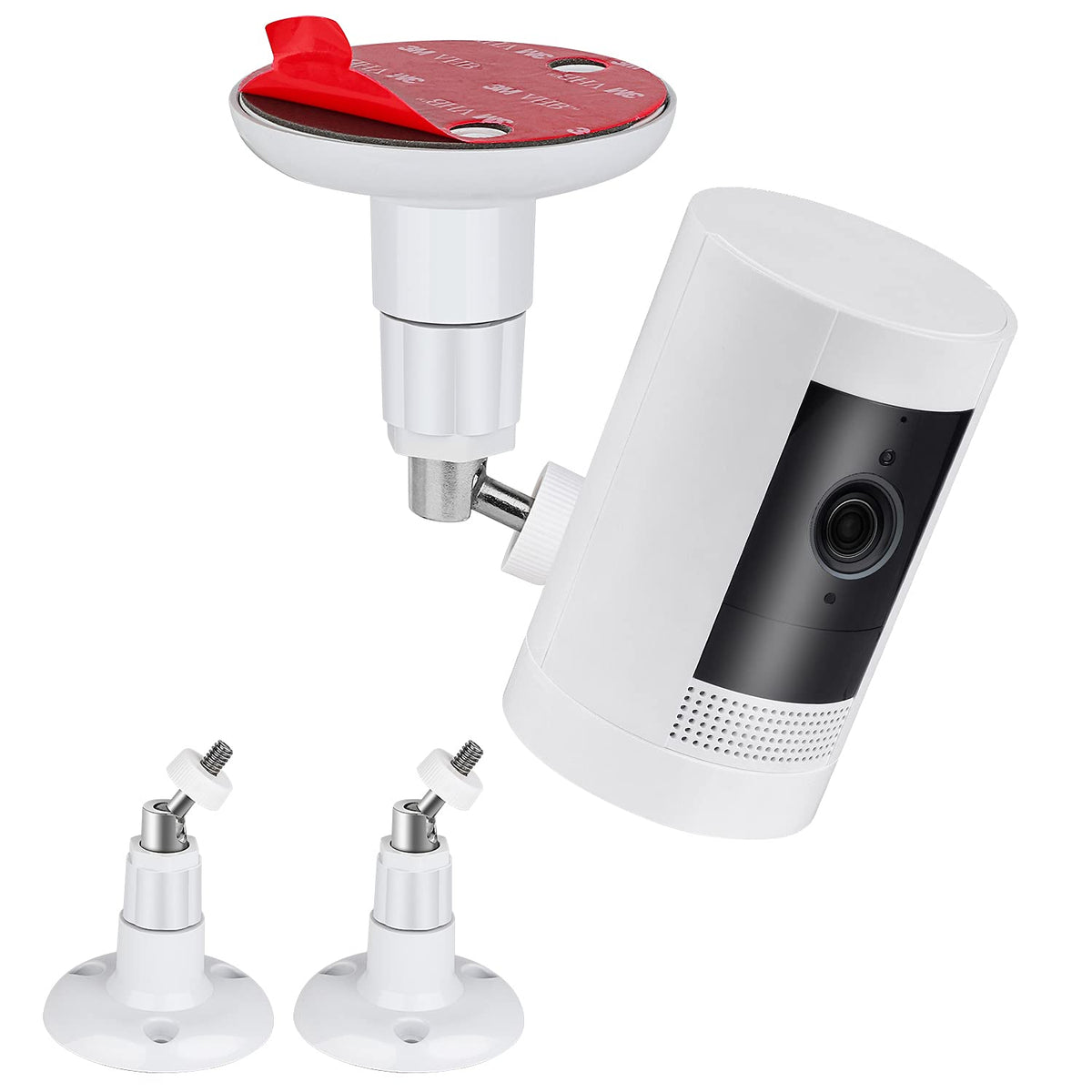 2Pack Adhesive Wall Mount For Ring Stick Up Cam & Ring Indoor Cam(1St Gen), 360 Degree Adjustable Screwless Bracket For Your Ring Surveillance Camera, 2 Ways Installation Without Drilling