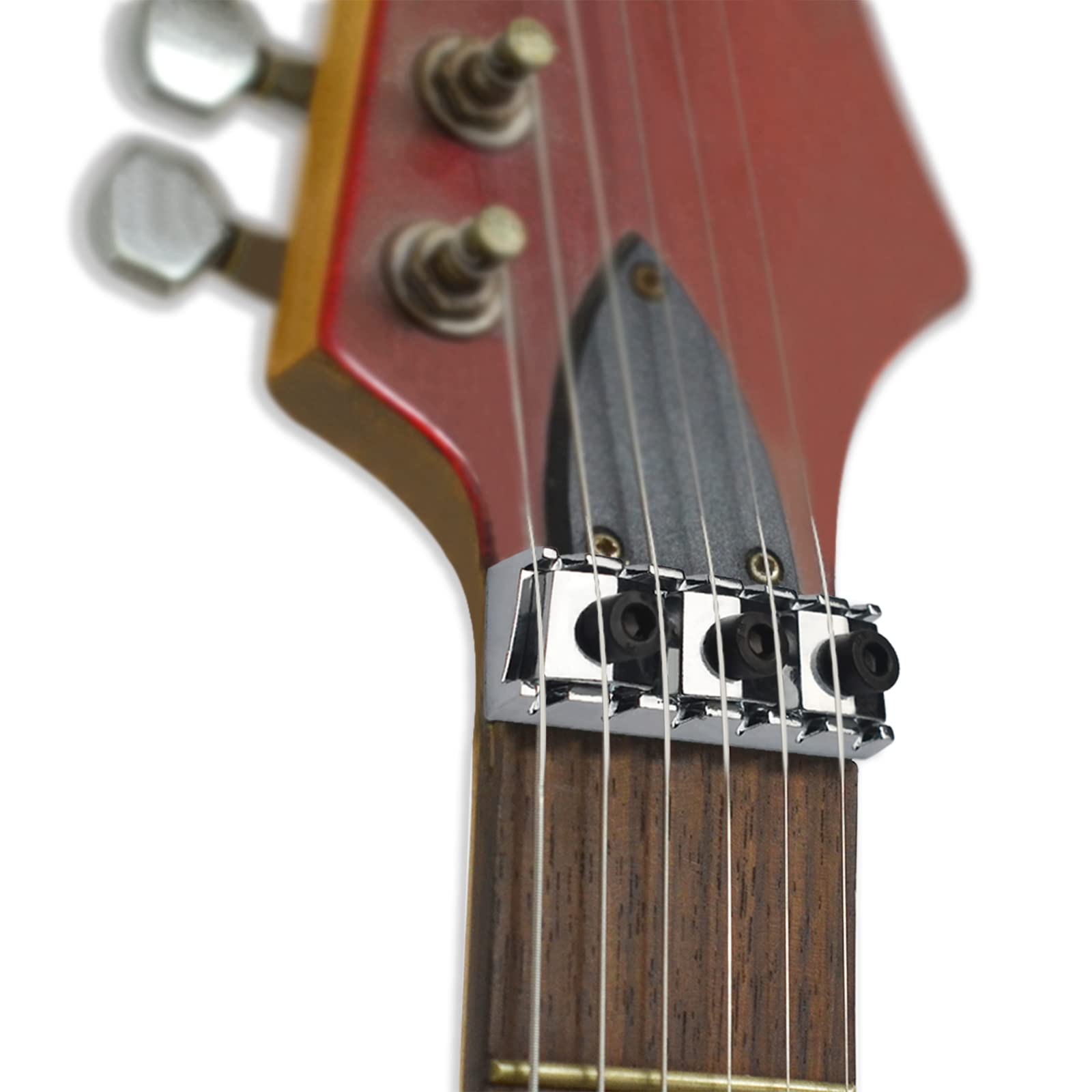 Saphue 42Mm Guitar Tremolo Bridge Locking Nut 1 11/16''For Floyd Rose Style Electric Guitar Tremolo Bridge Lock System (Chrome)