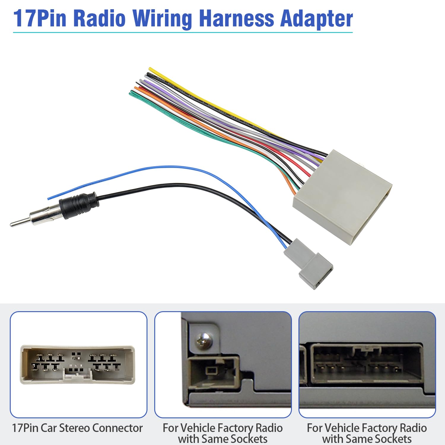 Jayubein 24Pin Radio Wiring Harness Kit Compatible With 12-15 Honda Accord Crv Civic Pilot Fit Odyssey Crz Ridgeline Insight Car