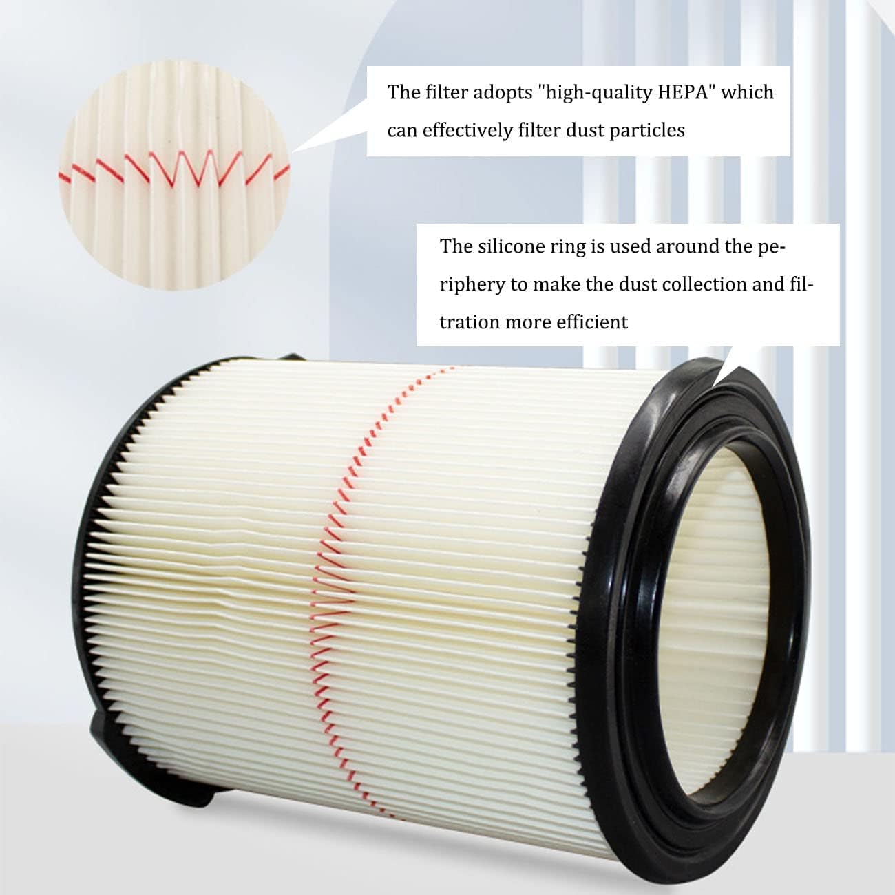 Replacement Vacuum Filter For Craftsman Cmxzvbe38754 2Pcs Red Stripe General Purpose Vac Filter For Craftsman 5 To 20 Gallon Sho