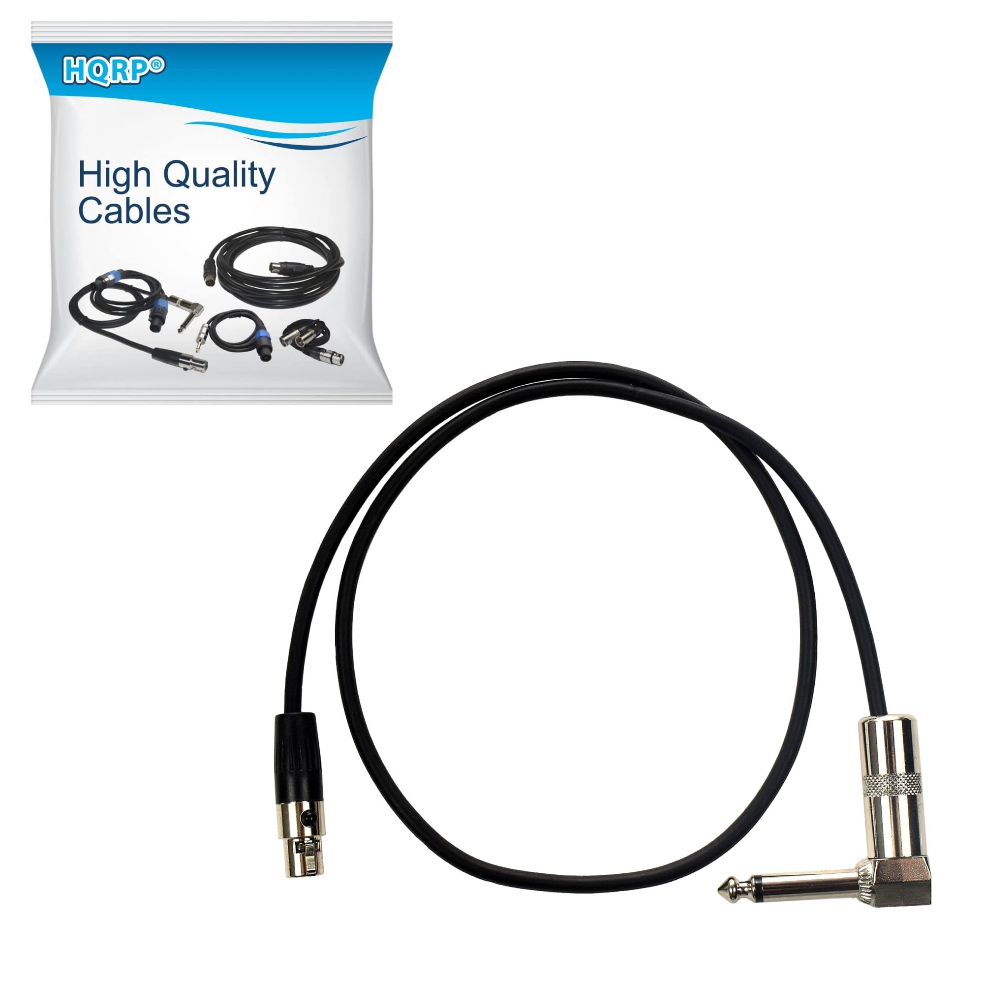Hqrp Ta4F Mini Connector To 1/4 Right Angle Instrument Cable Compatible With Line 6 Relay G50 G55 G90 Digital Wireless Guitar System Tbp12 Transmitter 98 033 0003