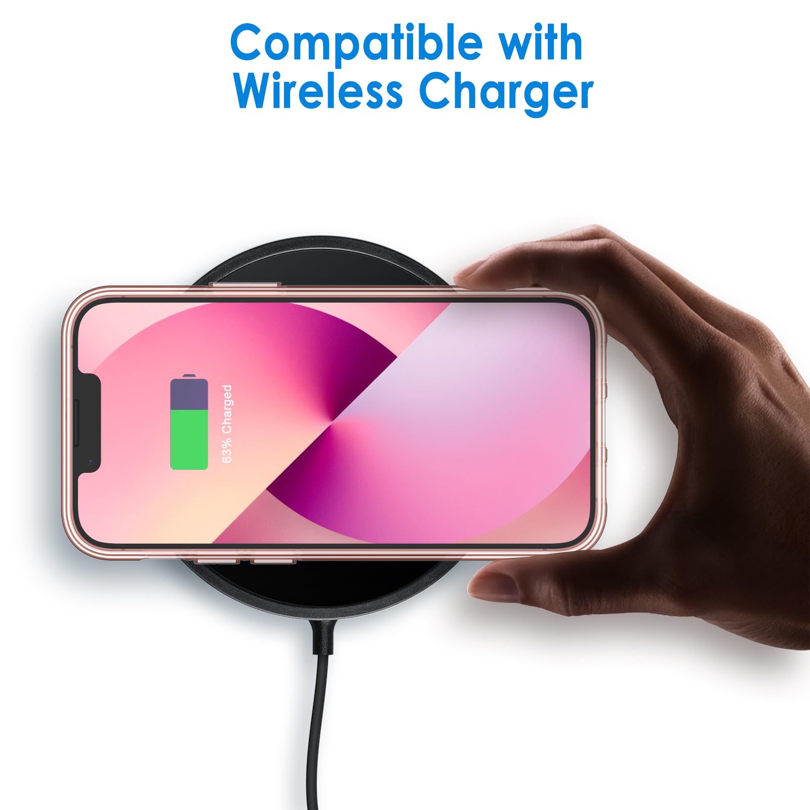 Jetech Case For Iphone 13 Mini 5.4 Inch, Non Yellowing Shockproof Phone Bumper Cover, Anti Scratch Clear Back (Pink)