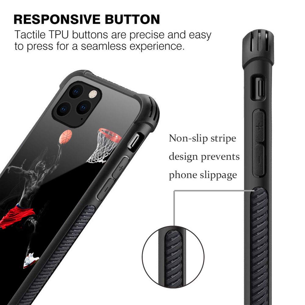 Zhegailian Case Compatible With Iphone 12 Mini,Jump Shot Case For Iphone 12 Mini For Boys Men,Pattern Design Anti Scratch Organi