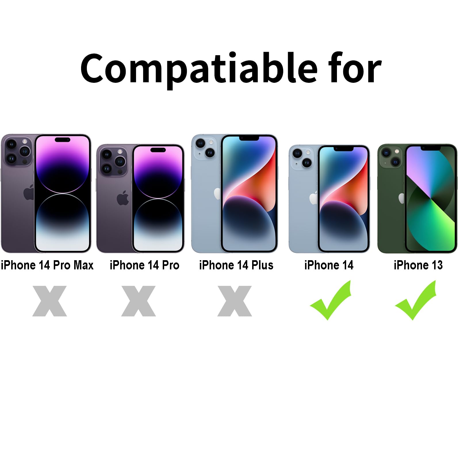 Tenoc Phone Case Compatible With Iphone 13 & Iphone 14, Black Case Translucent Protective Bumper Matte Hard Back Cover For 6.1 I