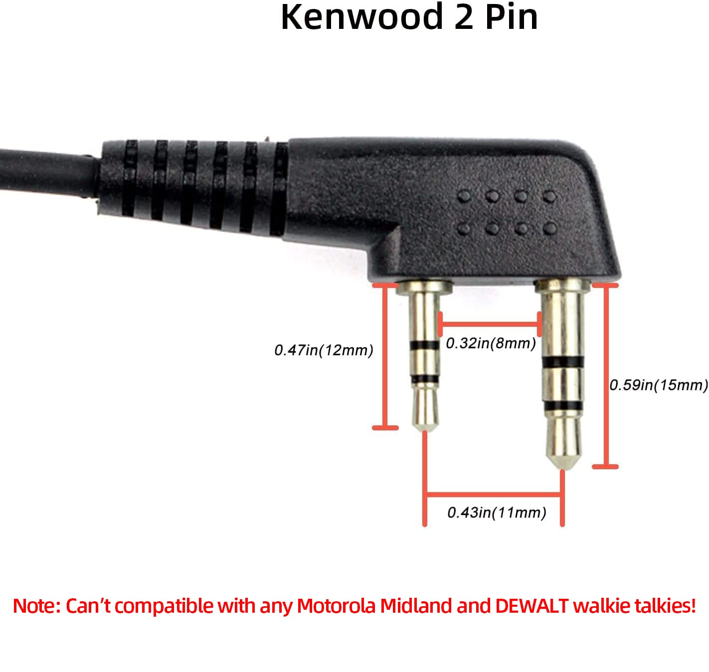 Retevis 2 Way Radio Earpiece With Mic, D Type Walkie Talkie Earpiece, 2 Pin, For Rt22 Rt68 Rt21 H 777 Rt22S Rb29 Rb45, Compatible With Baofeng 888S Uv 5R Two Way Radios, Two Way Radio Headset(1 Pack)